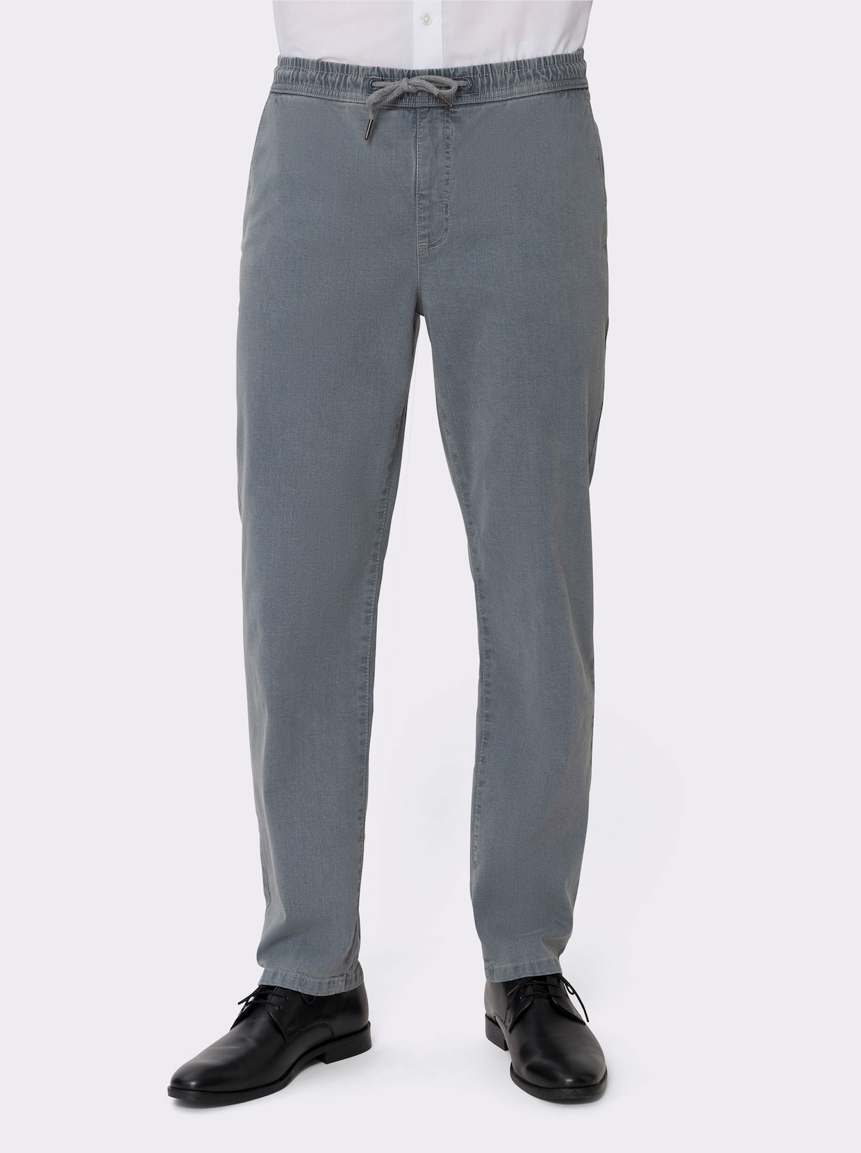 Jeans med resår - grey denim