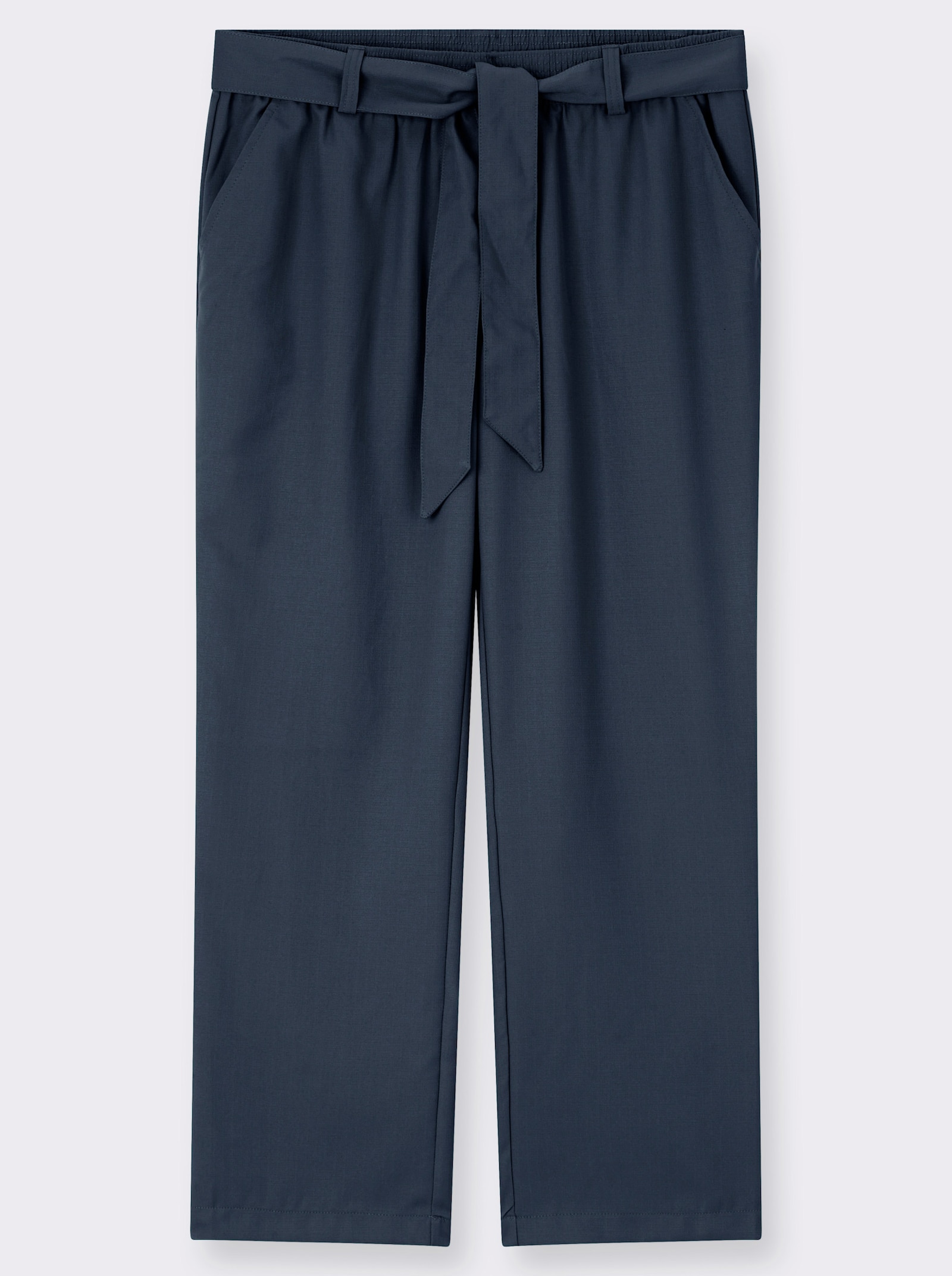 Palazzohose mit Bindegürtel - marine