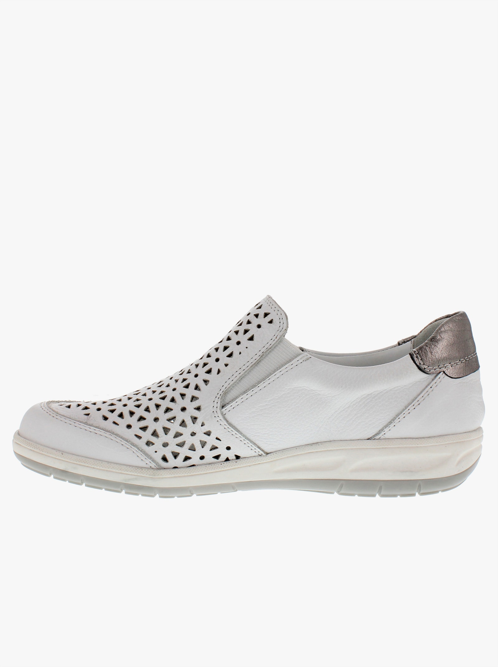 Reflexan Slipper mit floraler Perforierung - weiß