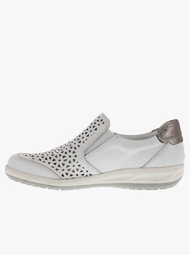 Reflexan Slipper mit floraler Perforierung - weiß