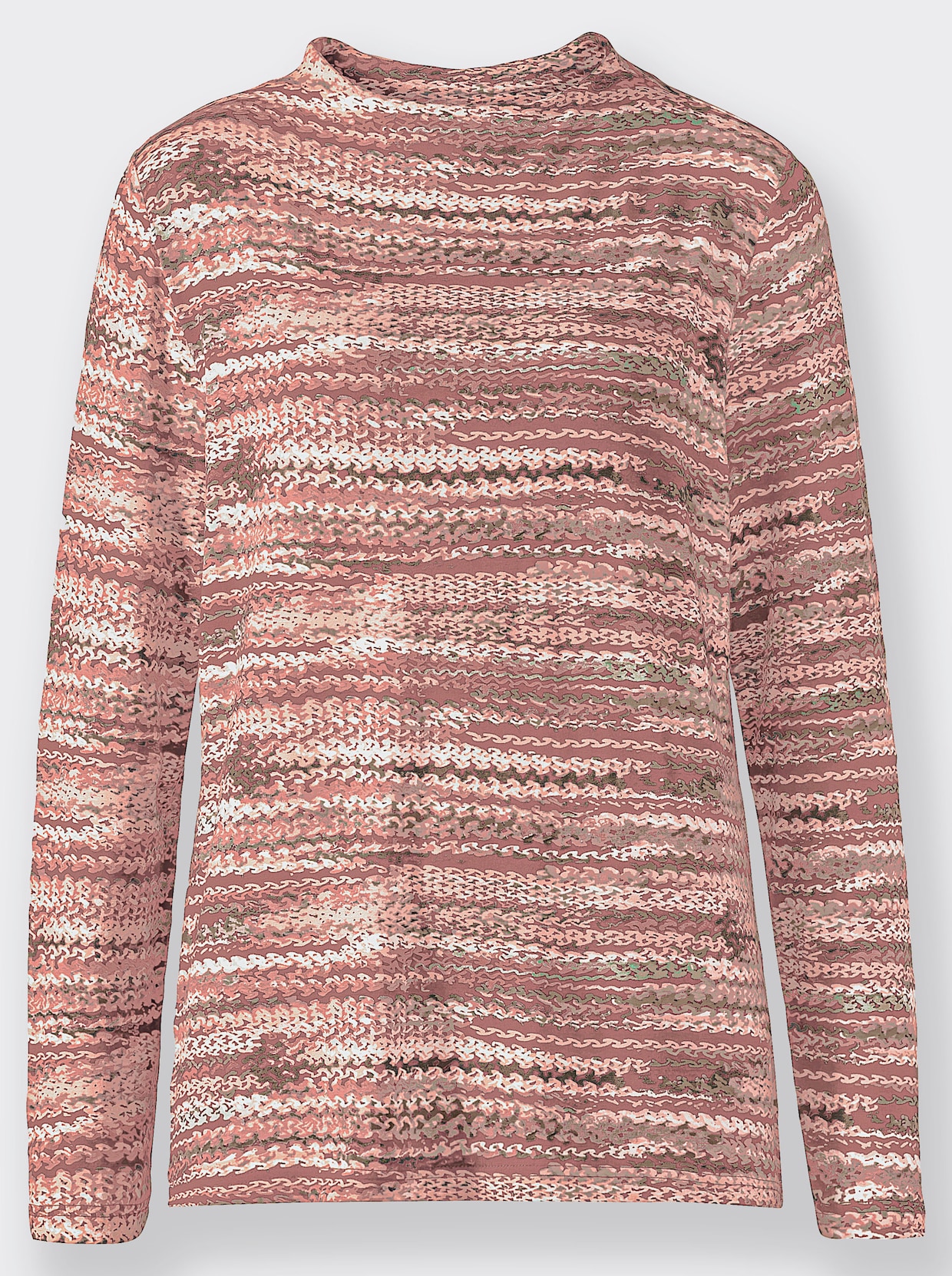 Shirt met print - rozenhout/leem gedessineerd