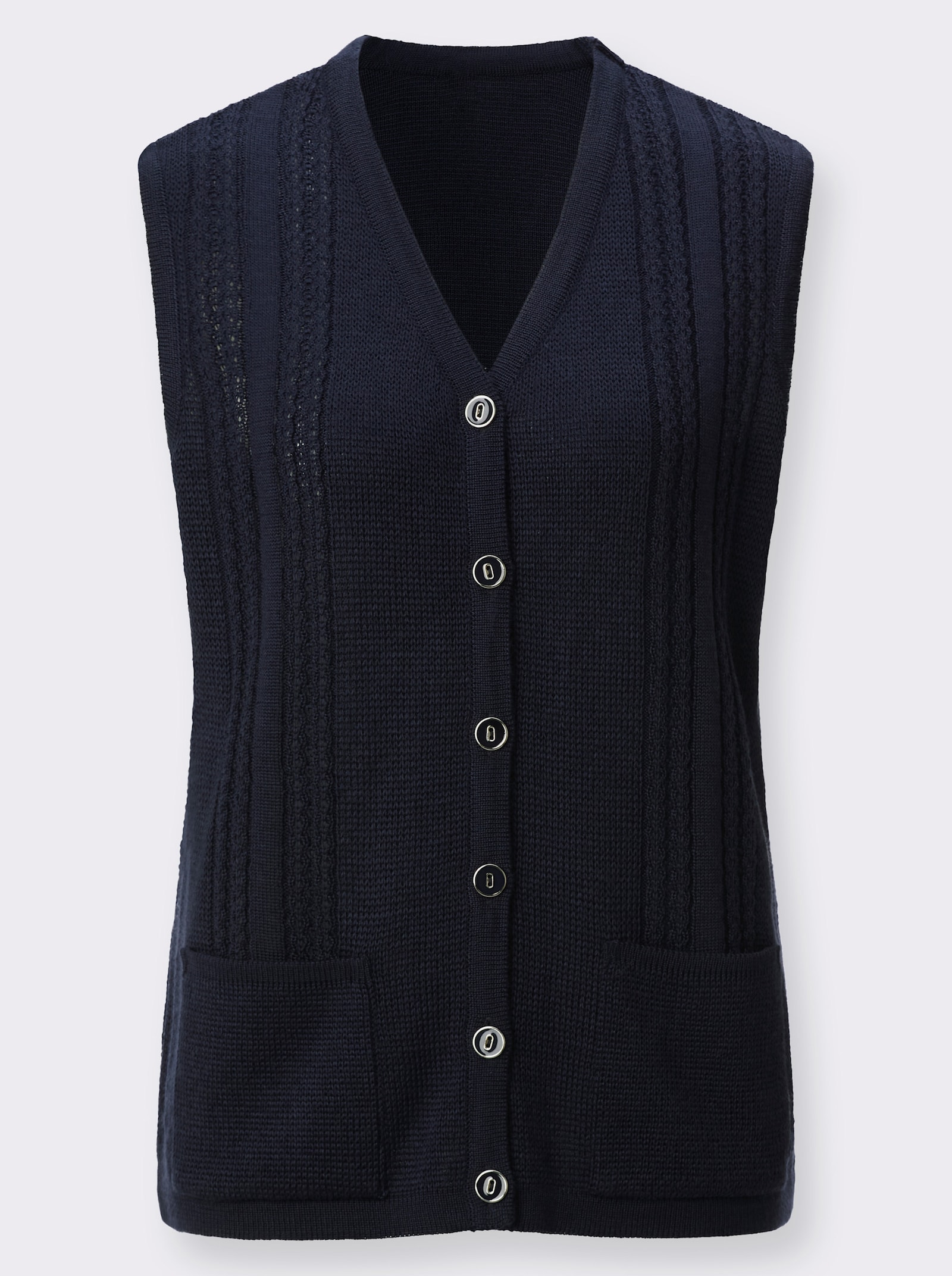 Strickweste mit Merinowolle - marine