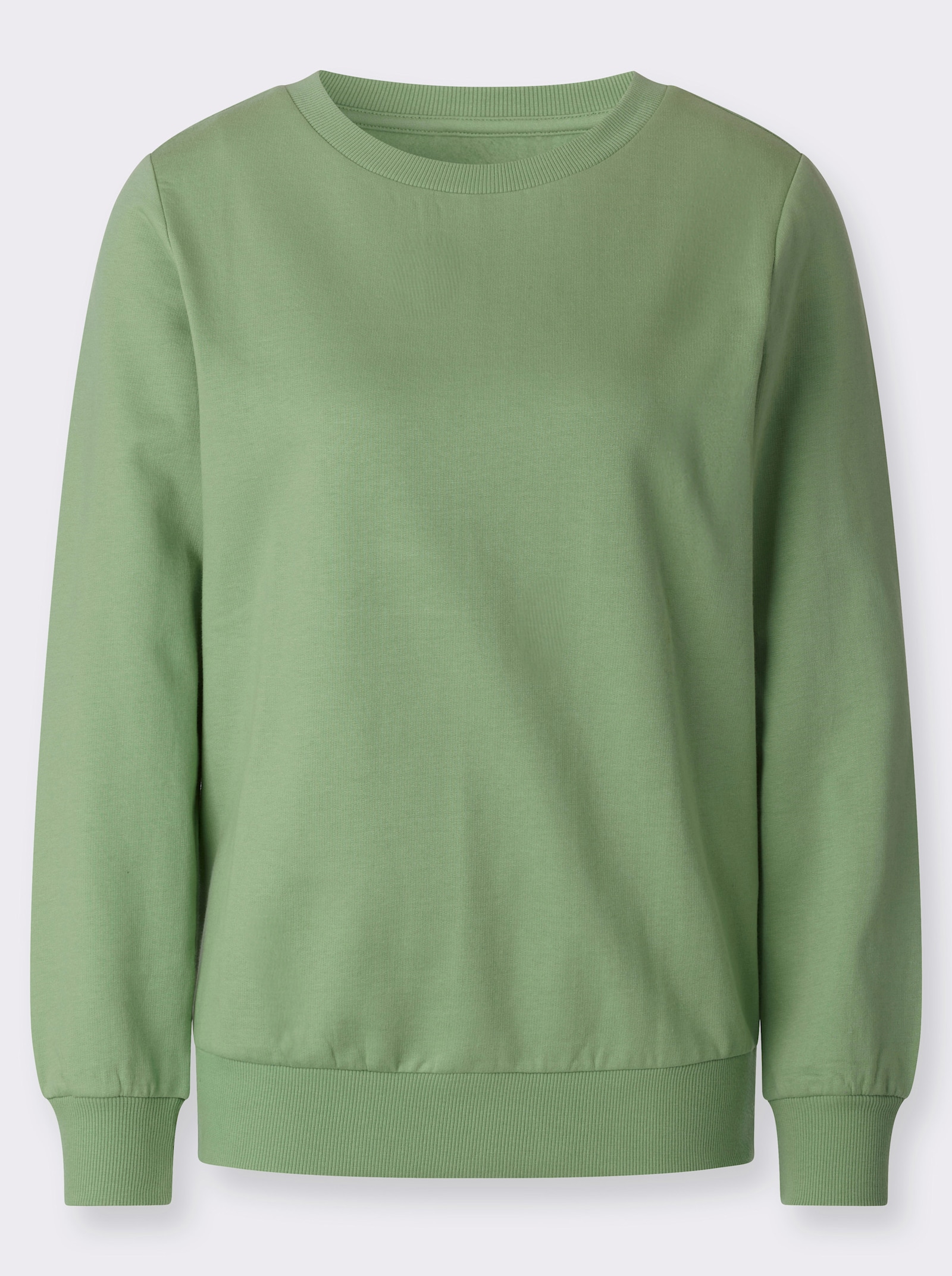 Sweatshirt mit Ripp-Abschlüssen - eucalyptus