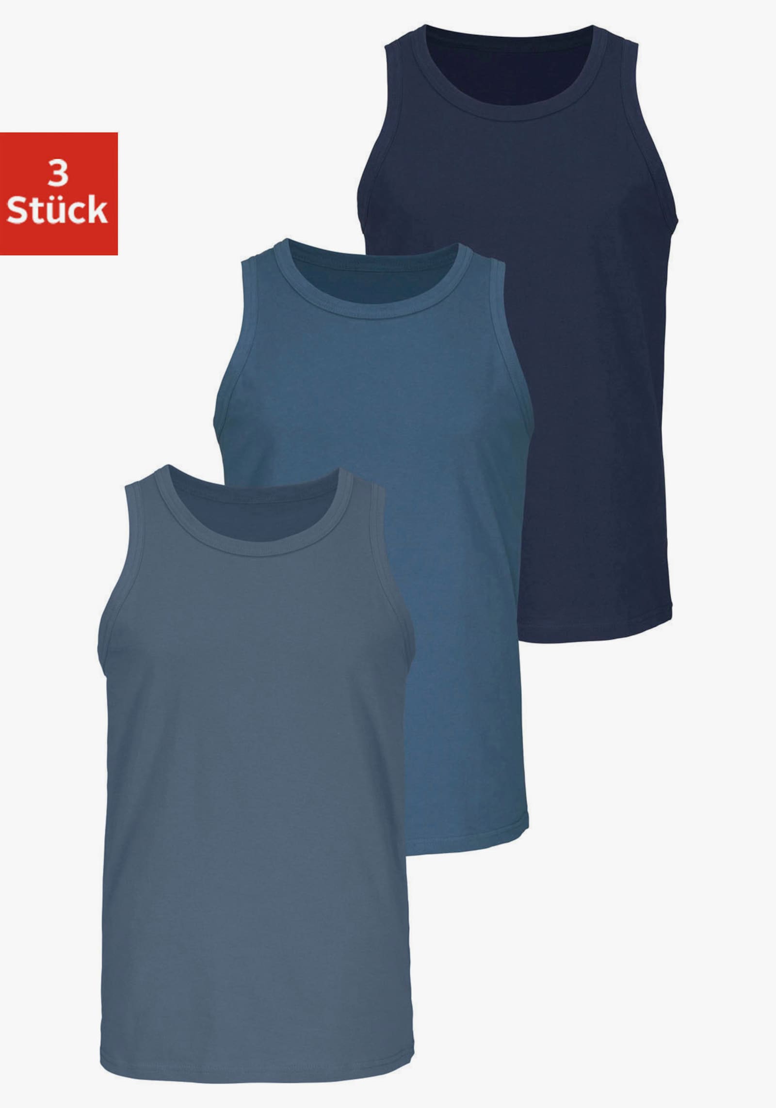 H.I.S Tanktop - dunkelblau, mittelblau, blau