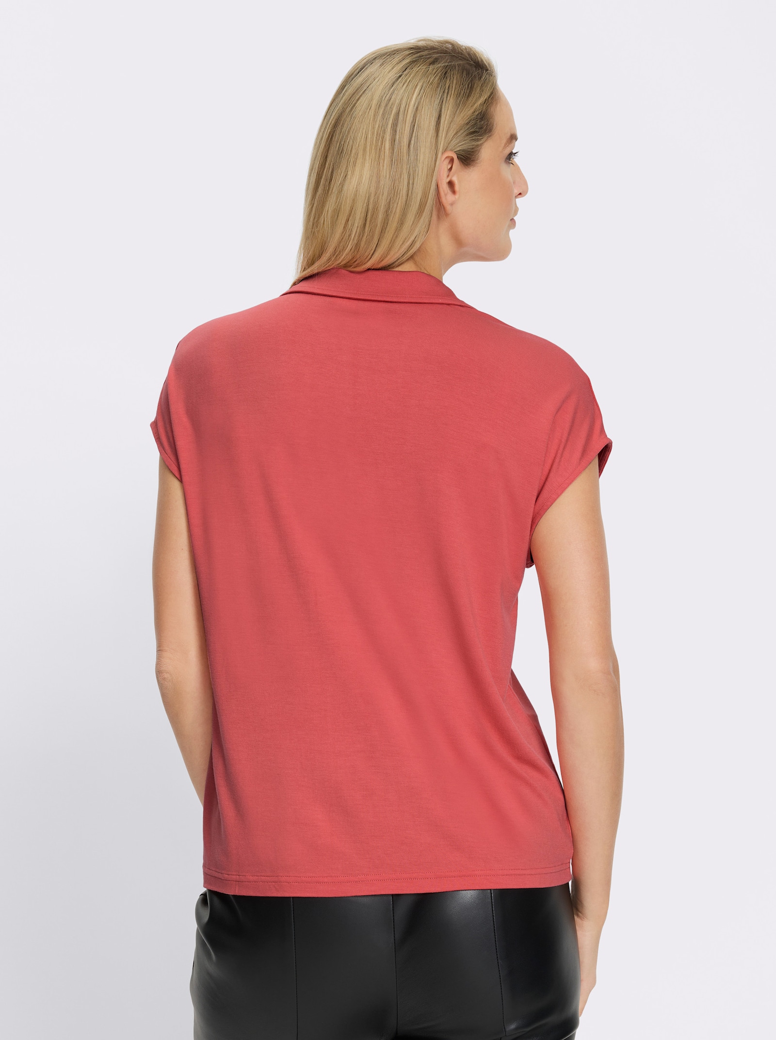 heine Poloshirt mit Glitzersteinchen - grapefruit