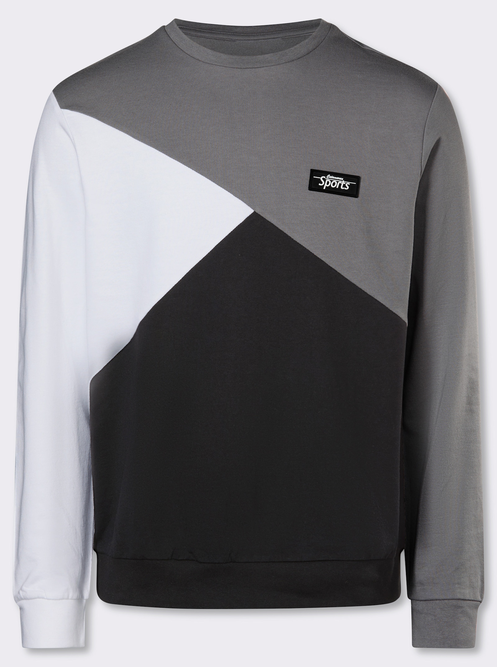Catamaran Sports Sweatshirt mit Rippbündchen - grau-schwarz