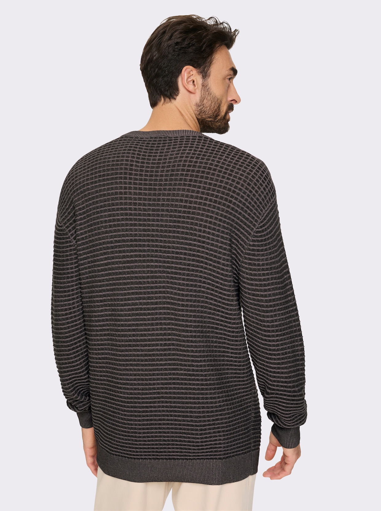 Marco Donati Rundhalspullover - graphit-grau