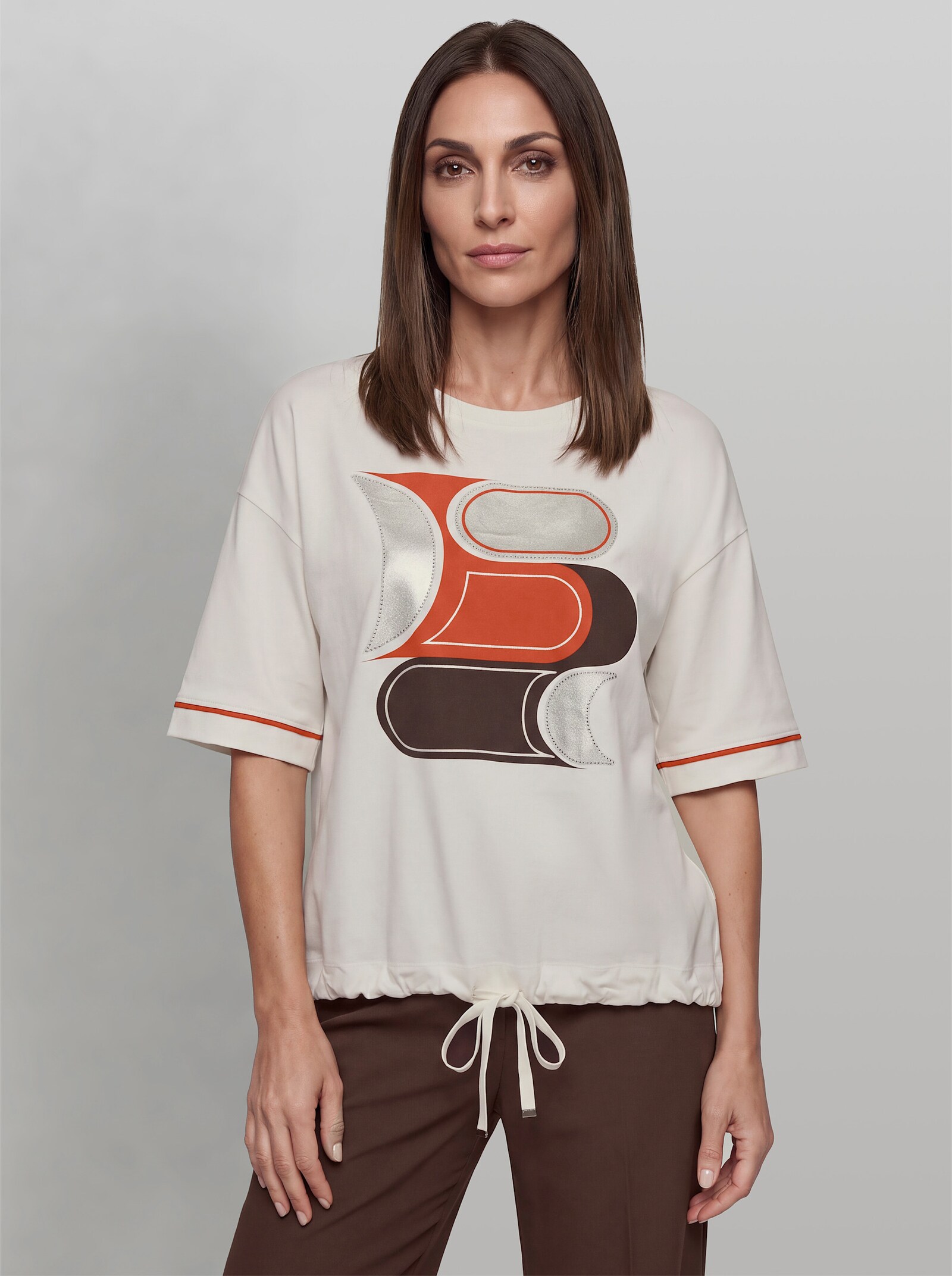 heine Shirt mit Foliendruck - ecru-bedruckt