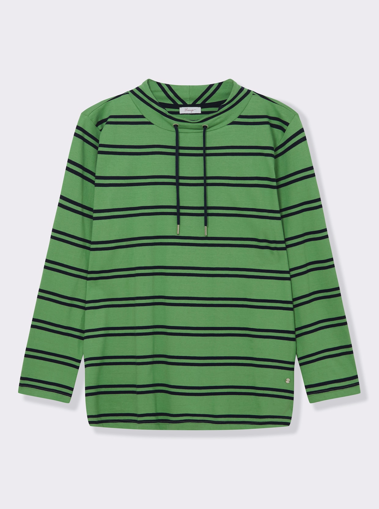 sheego Longshirt - apfel-tiefblau-gestreift