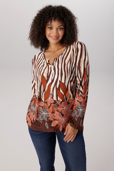 Aniston PLUS Langarmshirt - beige-braun