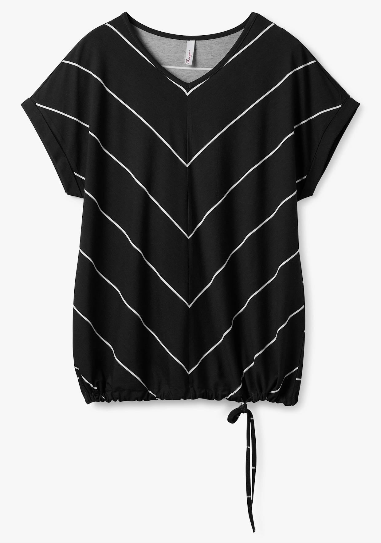 sheego Streifenshirt - schwarz-weiß