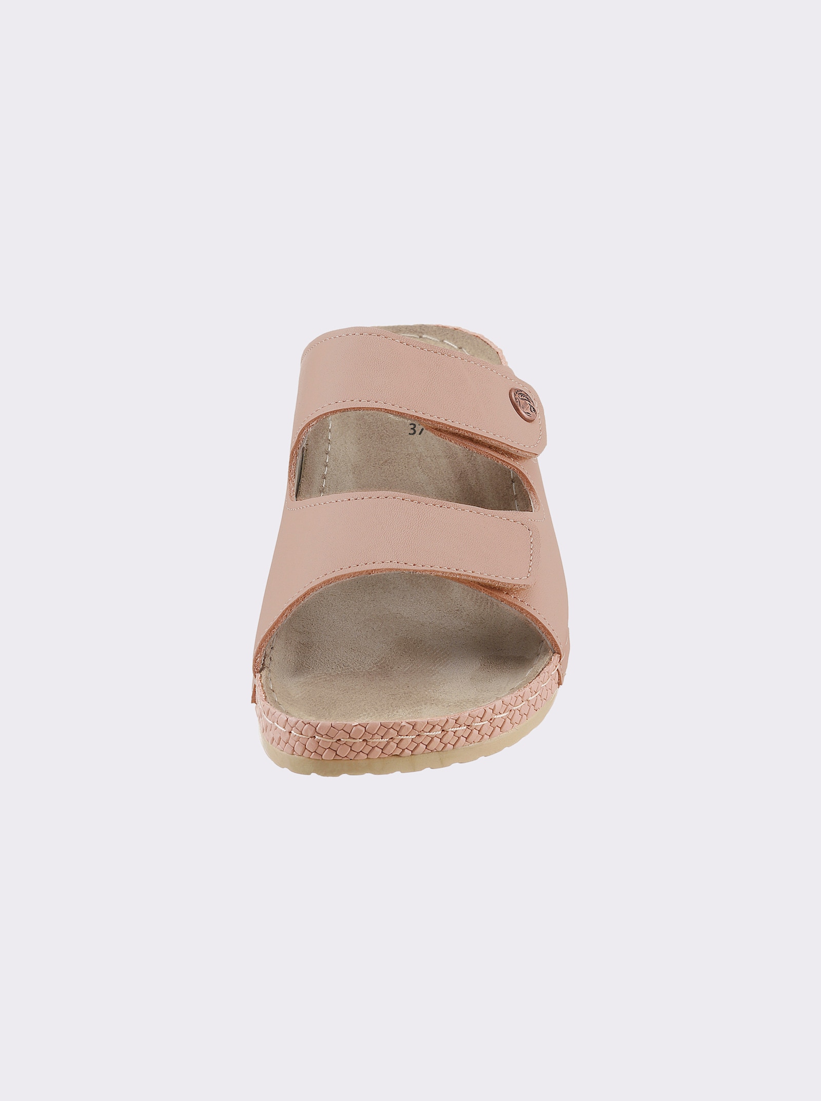 Mubb Pantolette mit Leder-Memory-Fußbett - puder