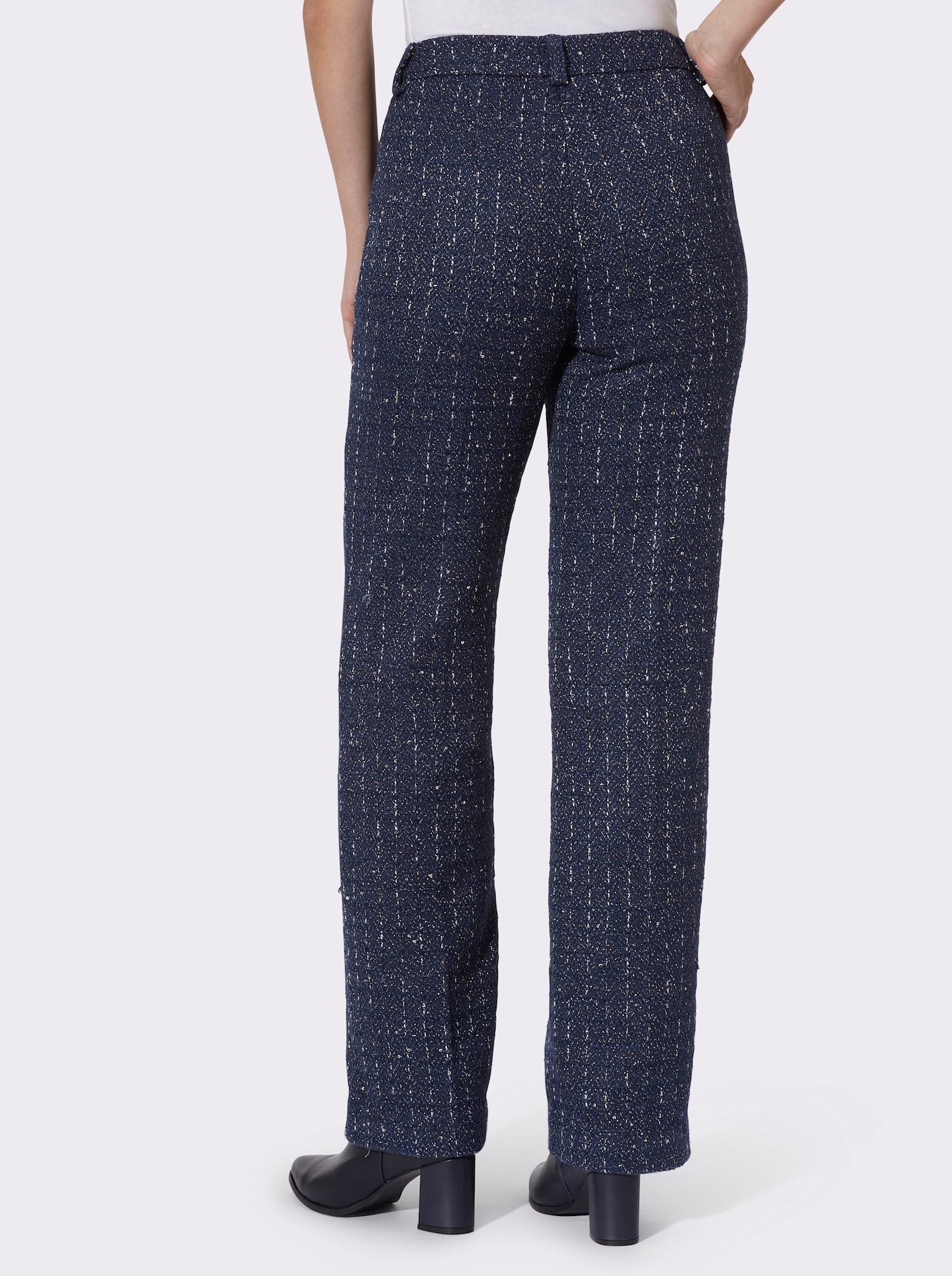 heine Hose mit Pailletten - marine-gemustert