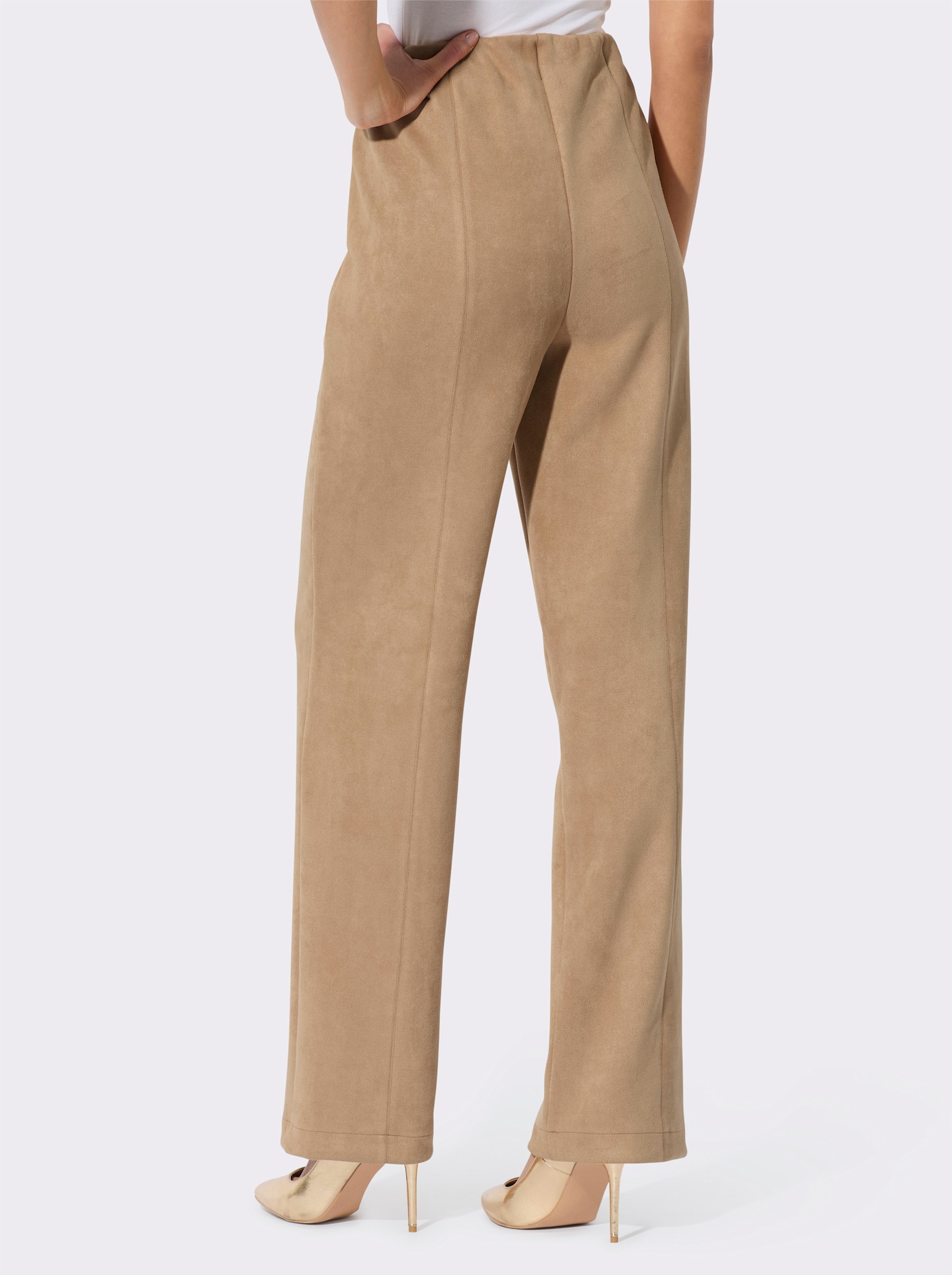 Hose in Veloursleder-Optik - camel