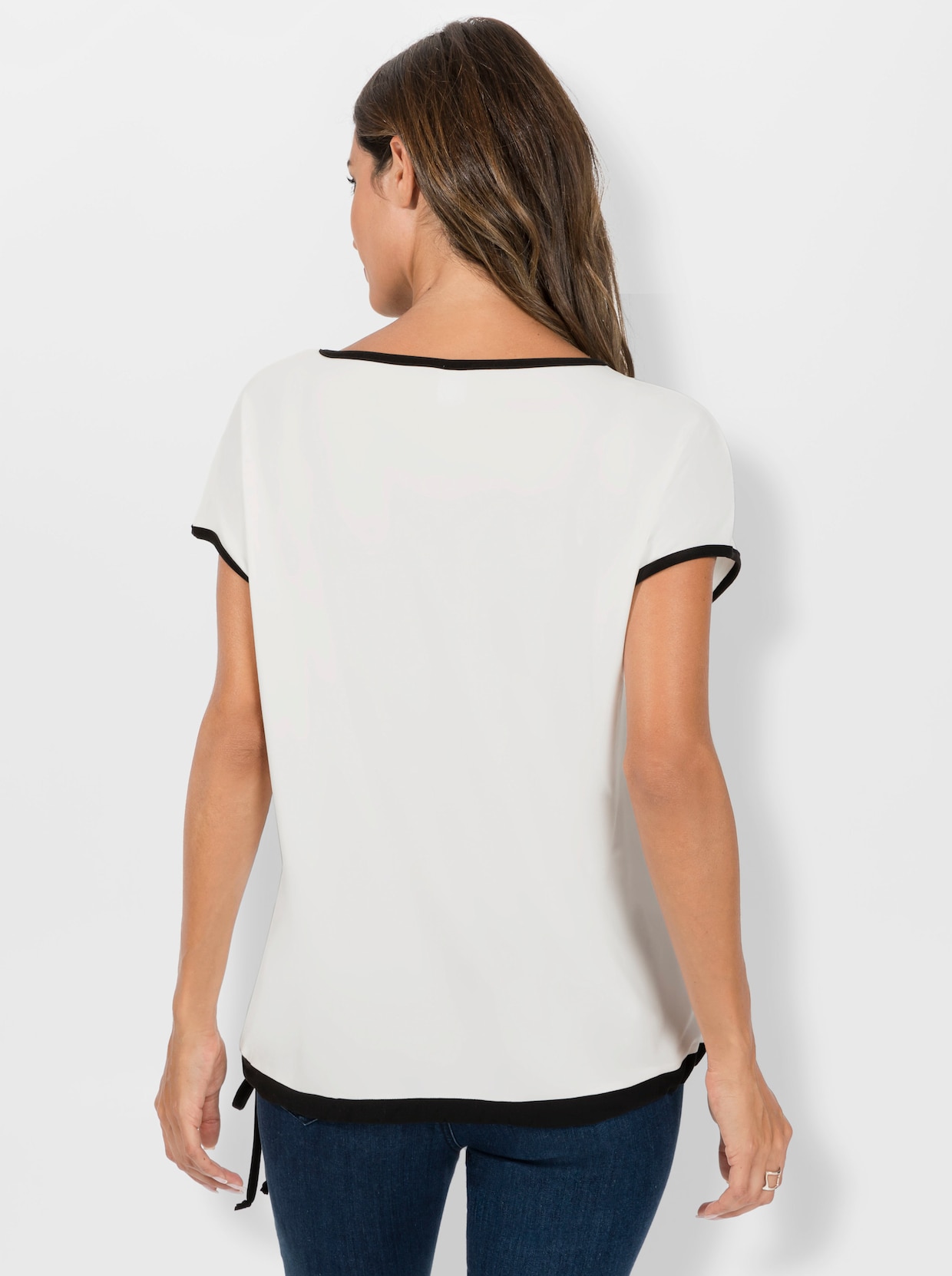 Shirt met ronde hals - ecru