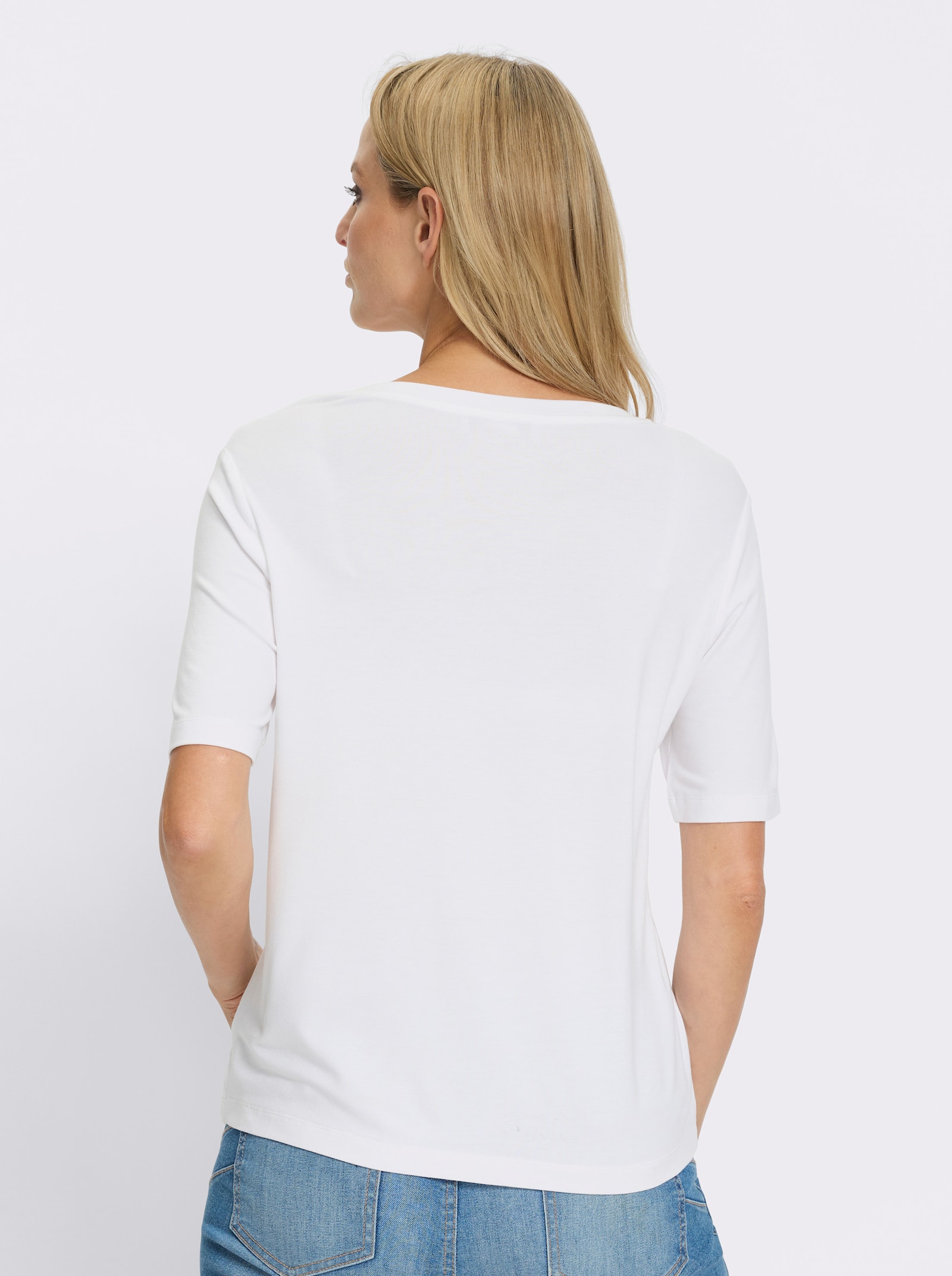 heine T-shirt à manches courtes avec imprimé argenté - écru