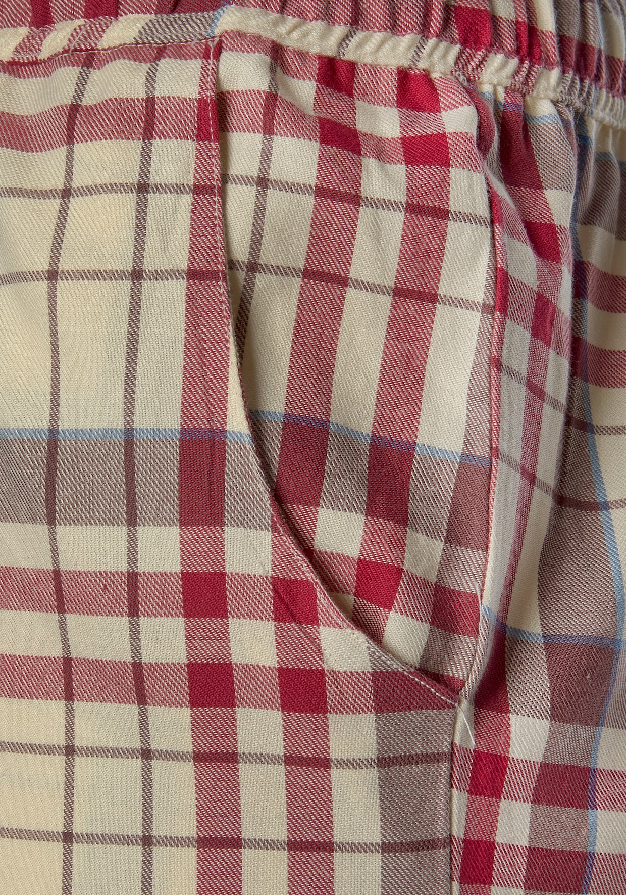 H.I.S Pyjama - bordeaux à carreaux-crème