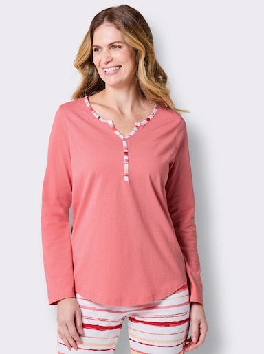 wäschepur Schlafanzugshirt aus reiner Baumwolle - flamingo