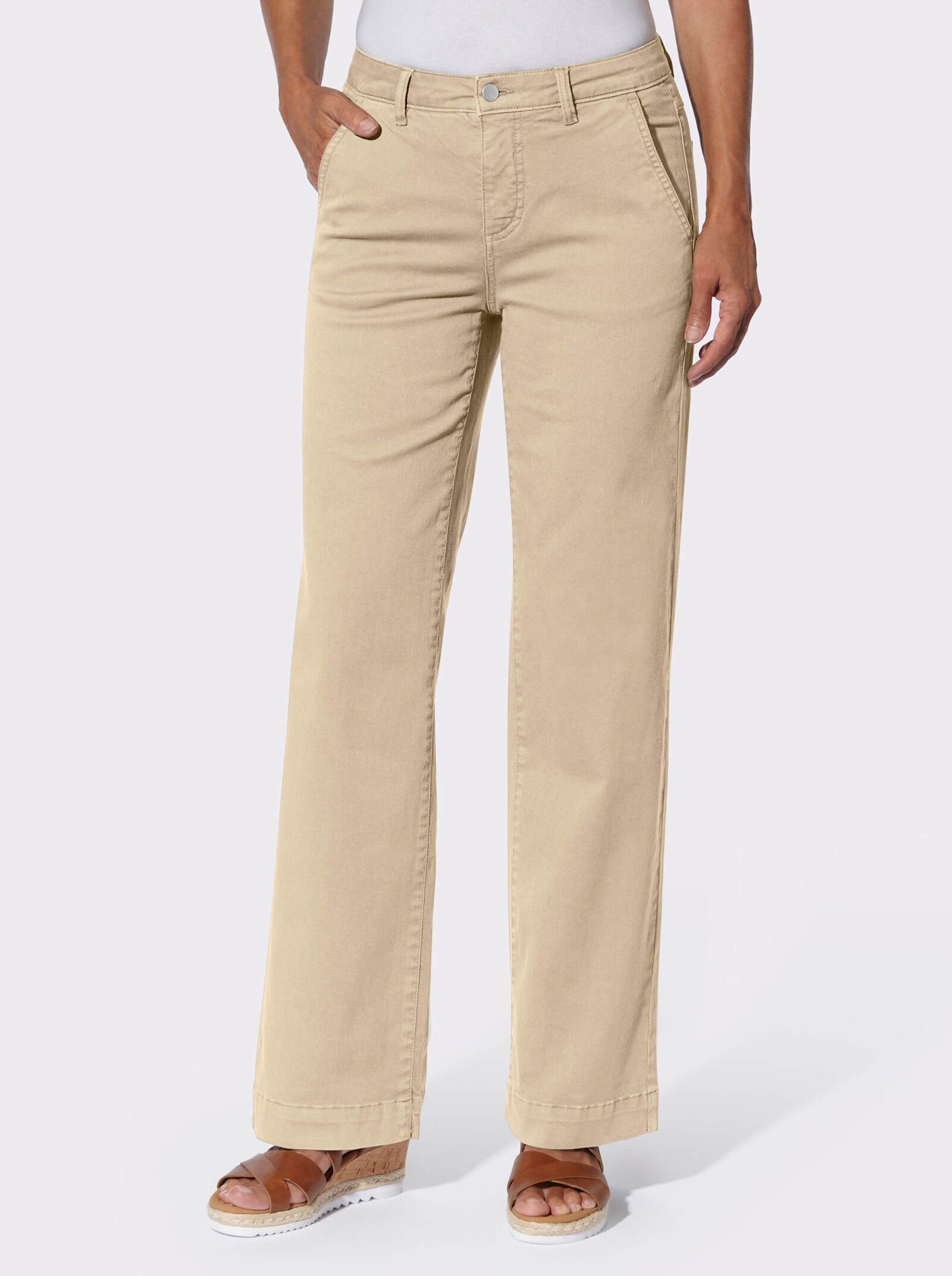 Gerade Jeans in Twill-Qualität - sand