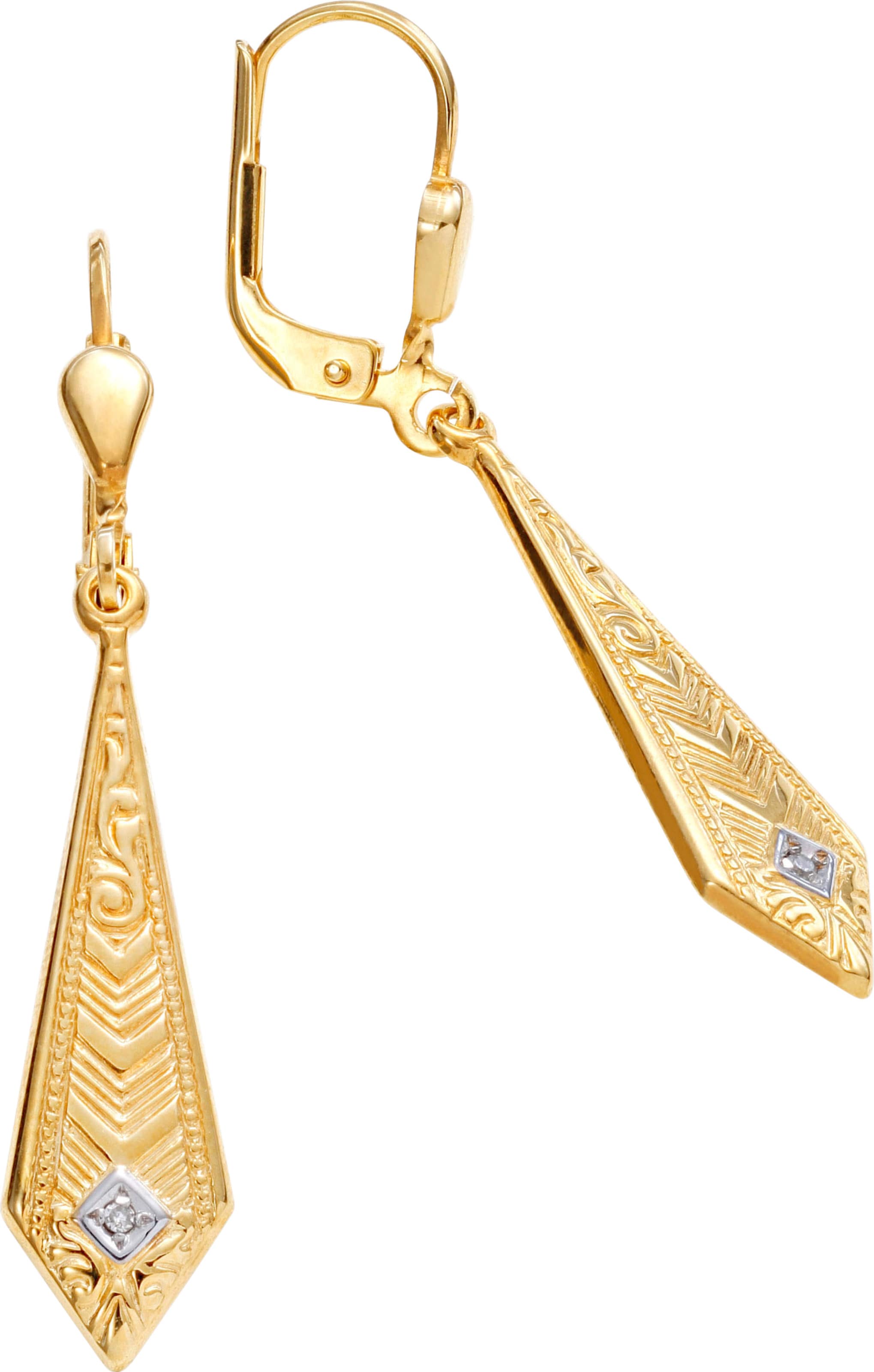 Gel von günstig Kaufen-Ohrhänger in Gelbgold 375 von heine. Ohrhänger in Gelbgold 375 von heine <![CDATA[Wertvolle Ohrhänger mit 2 Diamanten (W/P2-3/gut). Aus 375er Gelbgold. Mit sicherer Klappbrisur.]]>. 