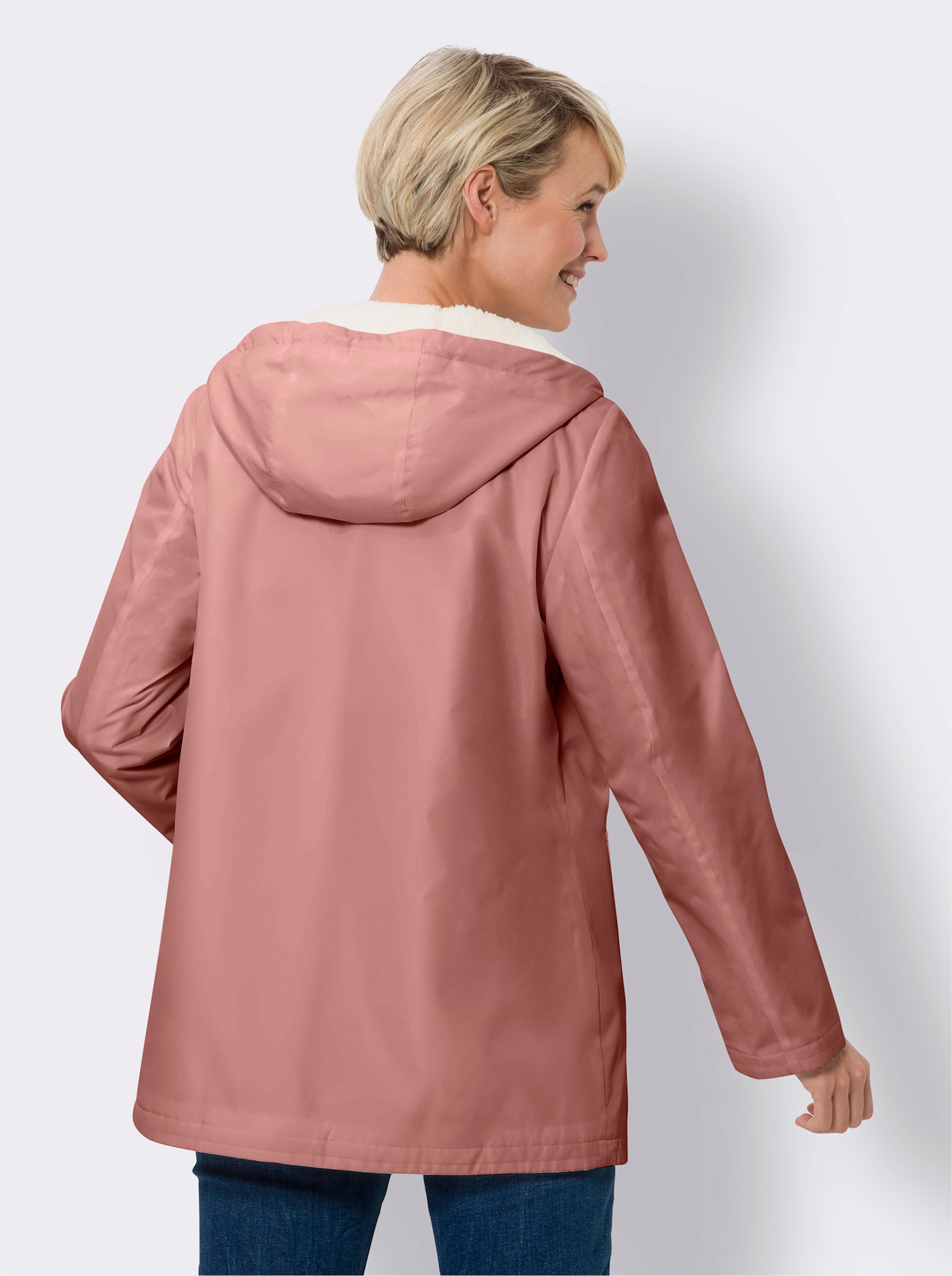 Jacke mit Teddy-Fleece-Futter - rosenholz