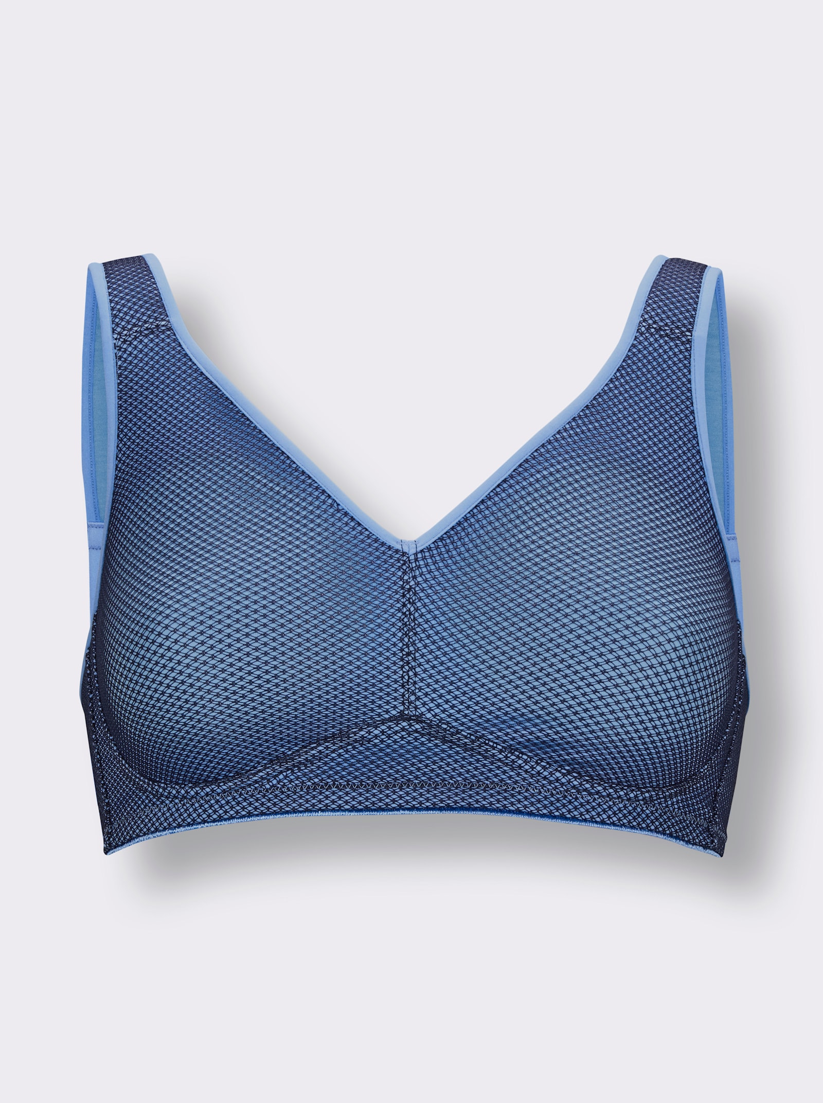 wäschepur Sport-BH ohne Bügel mit Netzstruktur - marine-himmelblau