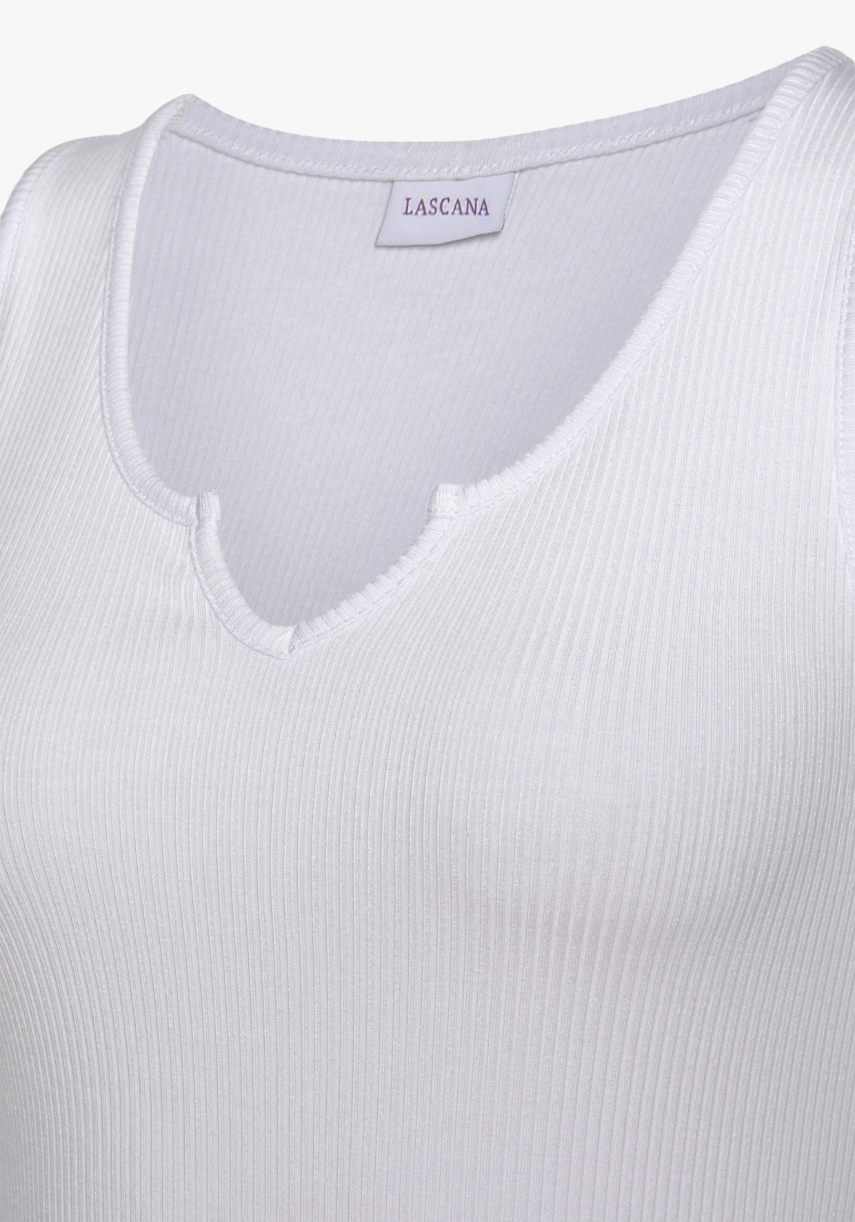 LASCANA ribtanktop - wit