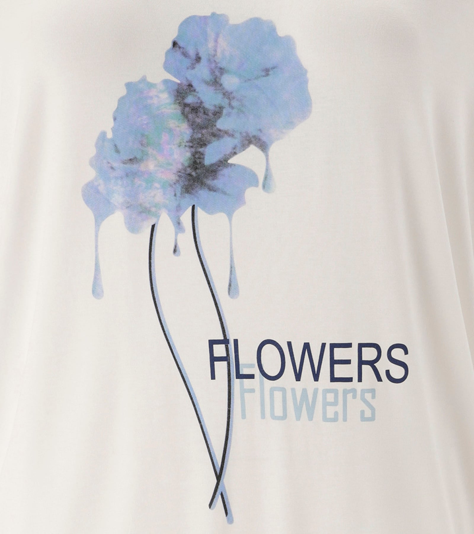 Aniston PLUS Fledermausshirt - weiß-blau