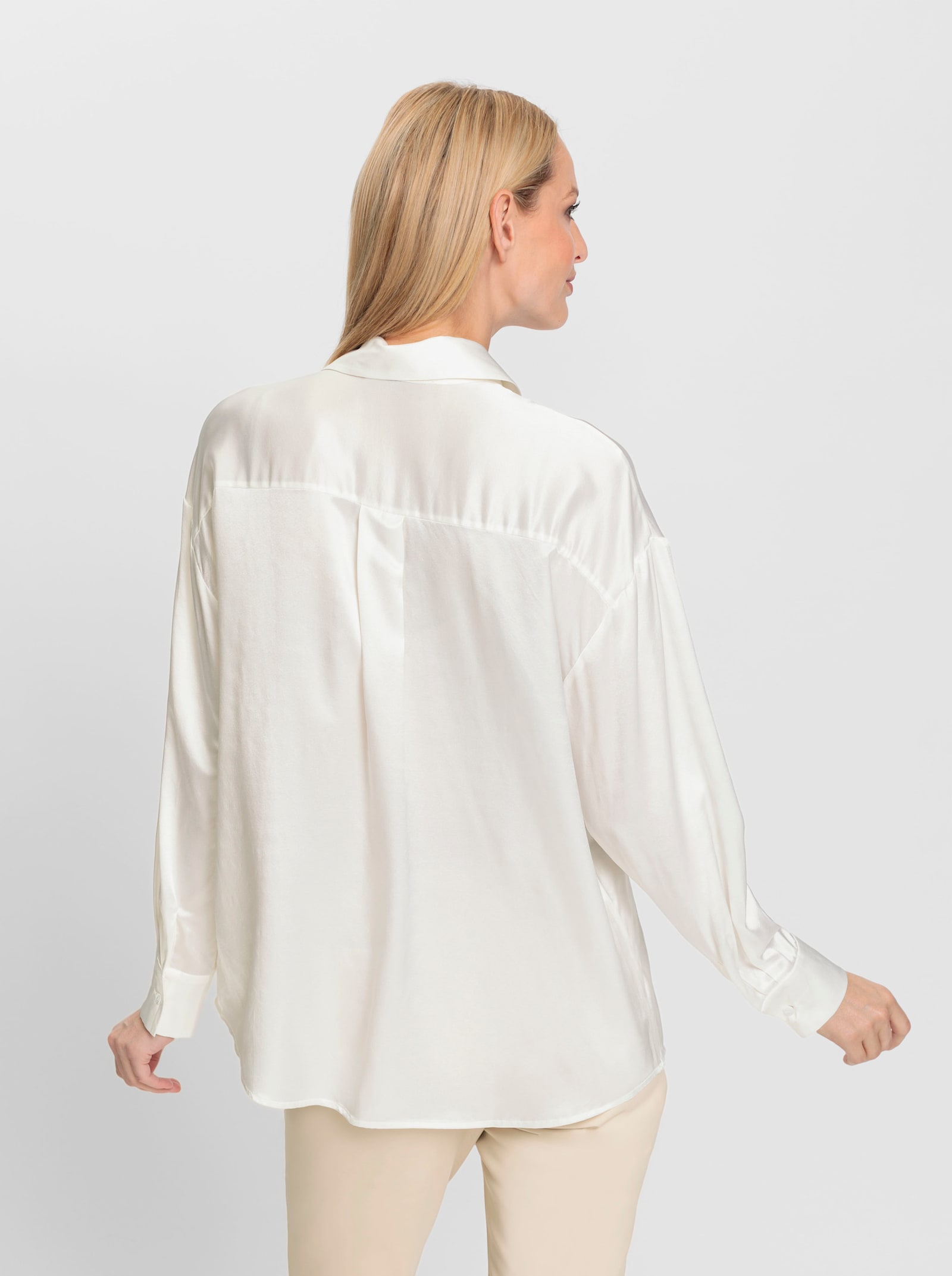 heine Hemdbluse aus Seidenmischung - ecru