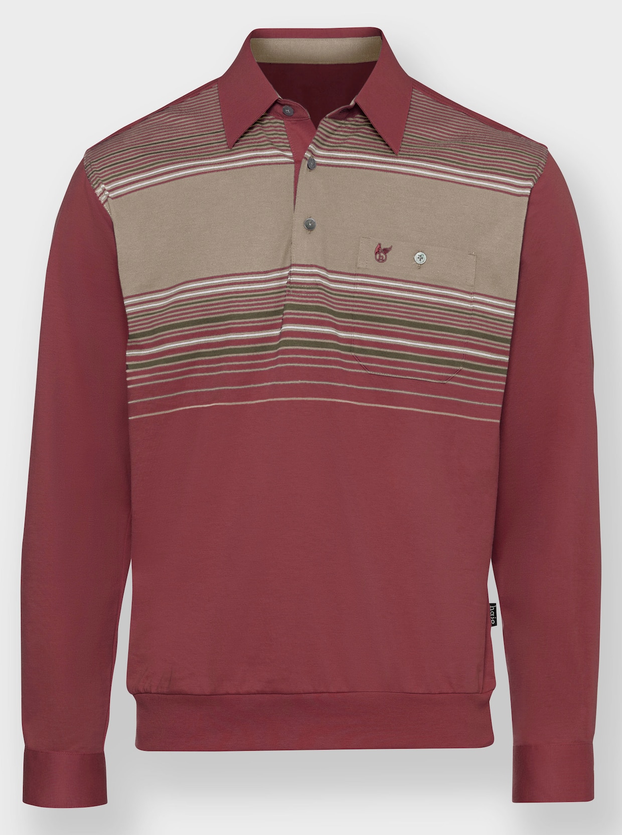 Poloshirt met lange mouwen - donkerrood