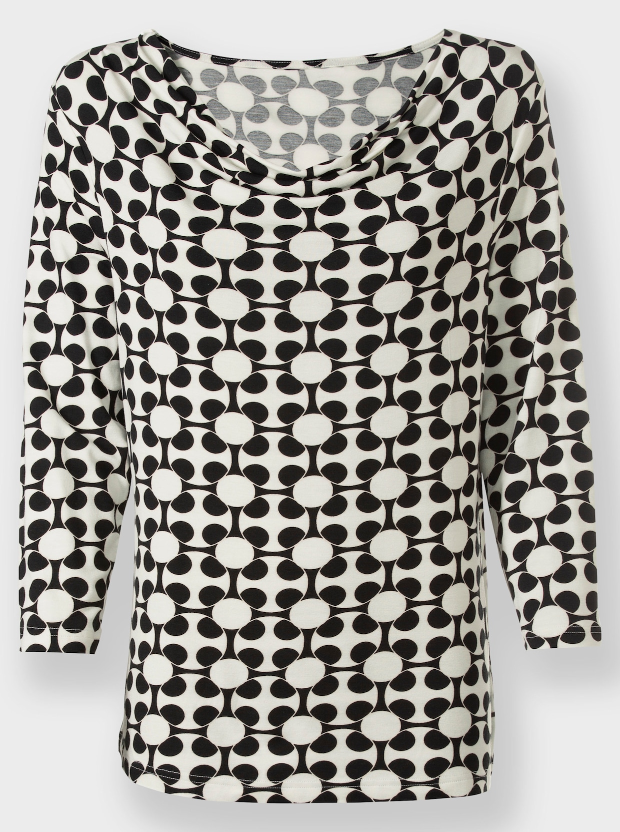 heine Shirt met 3/4-mouw - champagne/zwart bedrukt