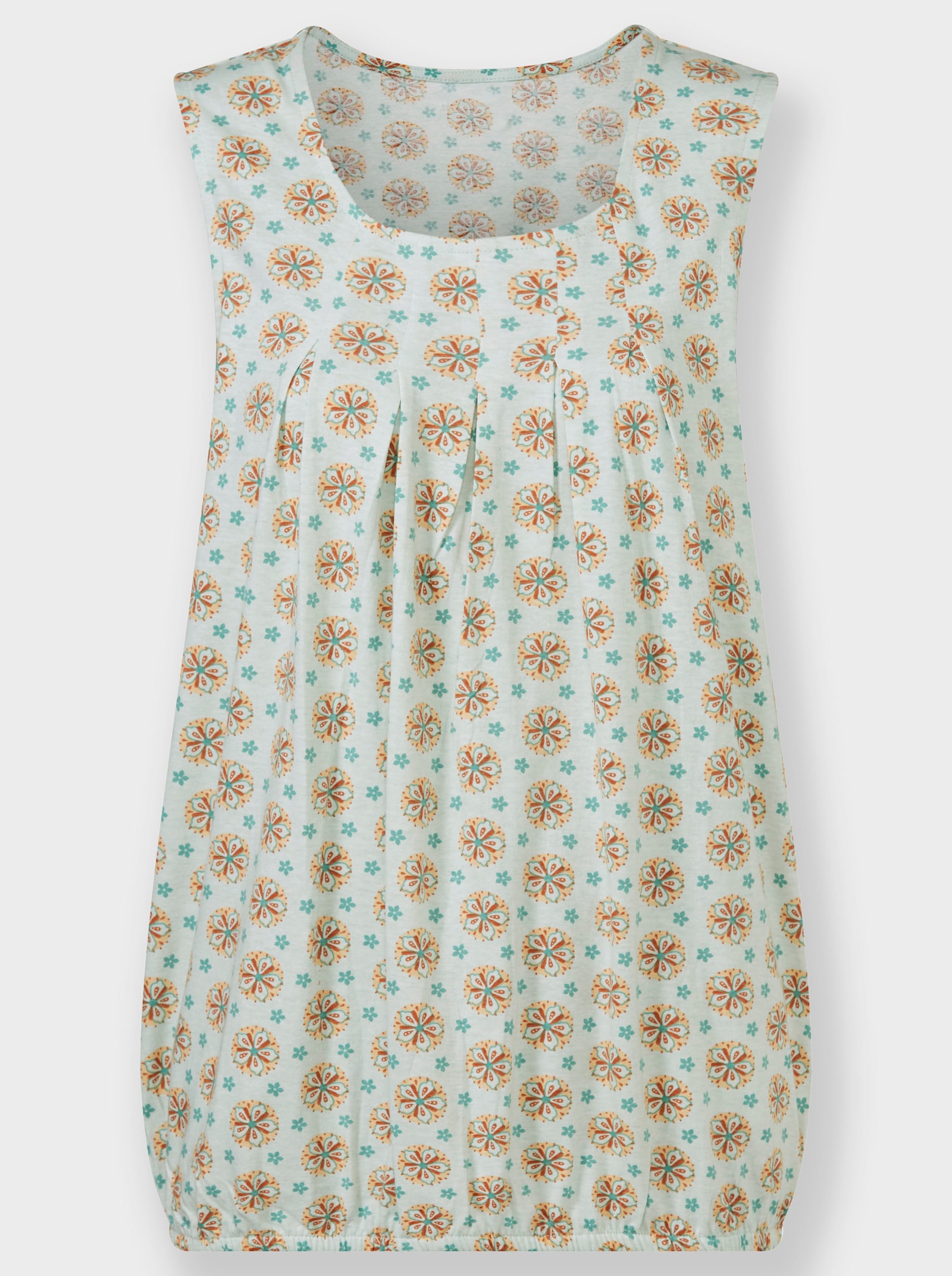 Shirttop allover bedruckt - salbei-apricot-bedruckt
