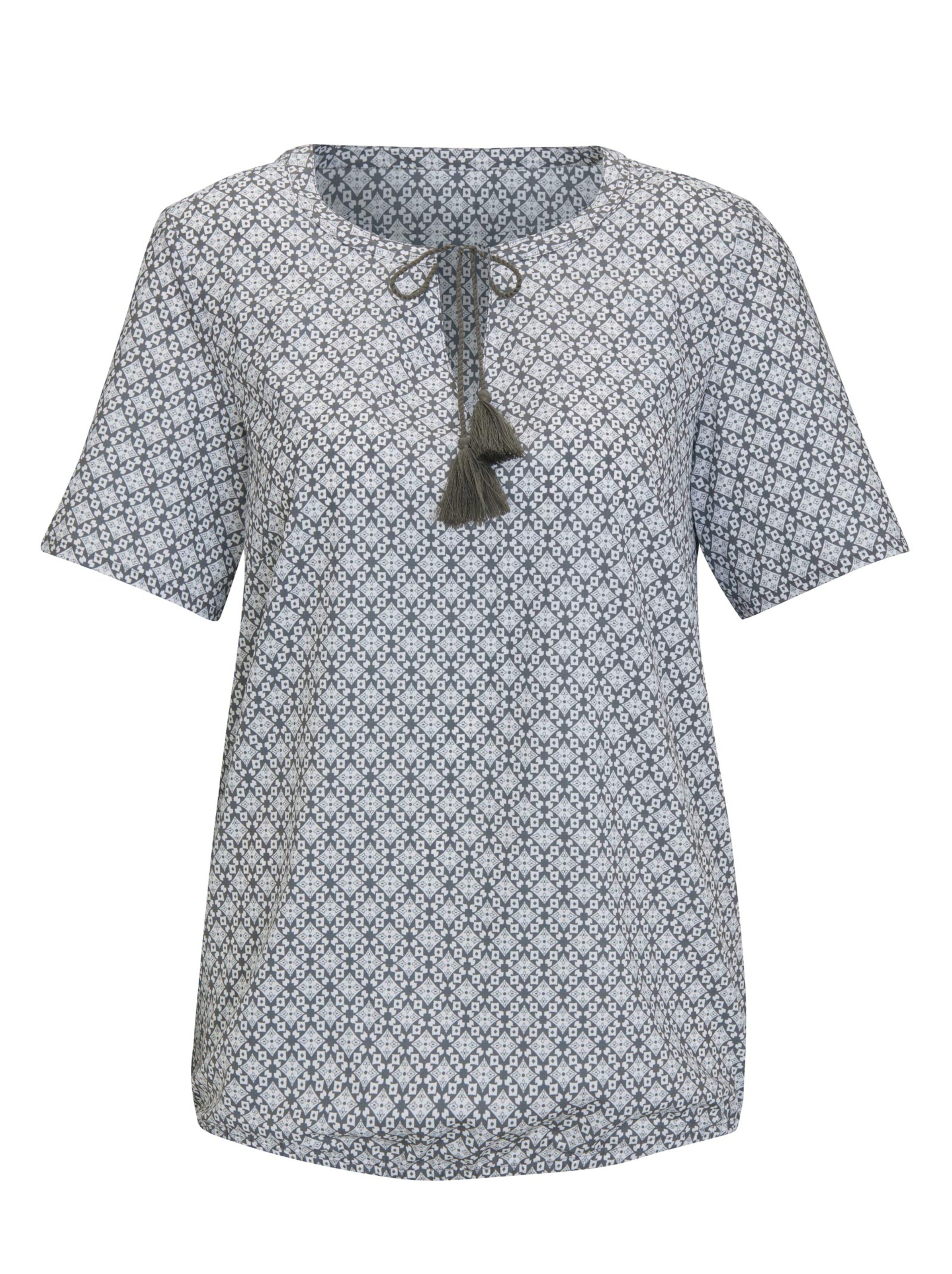 Bluse - grau-gemustert