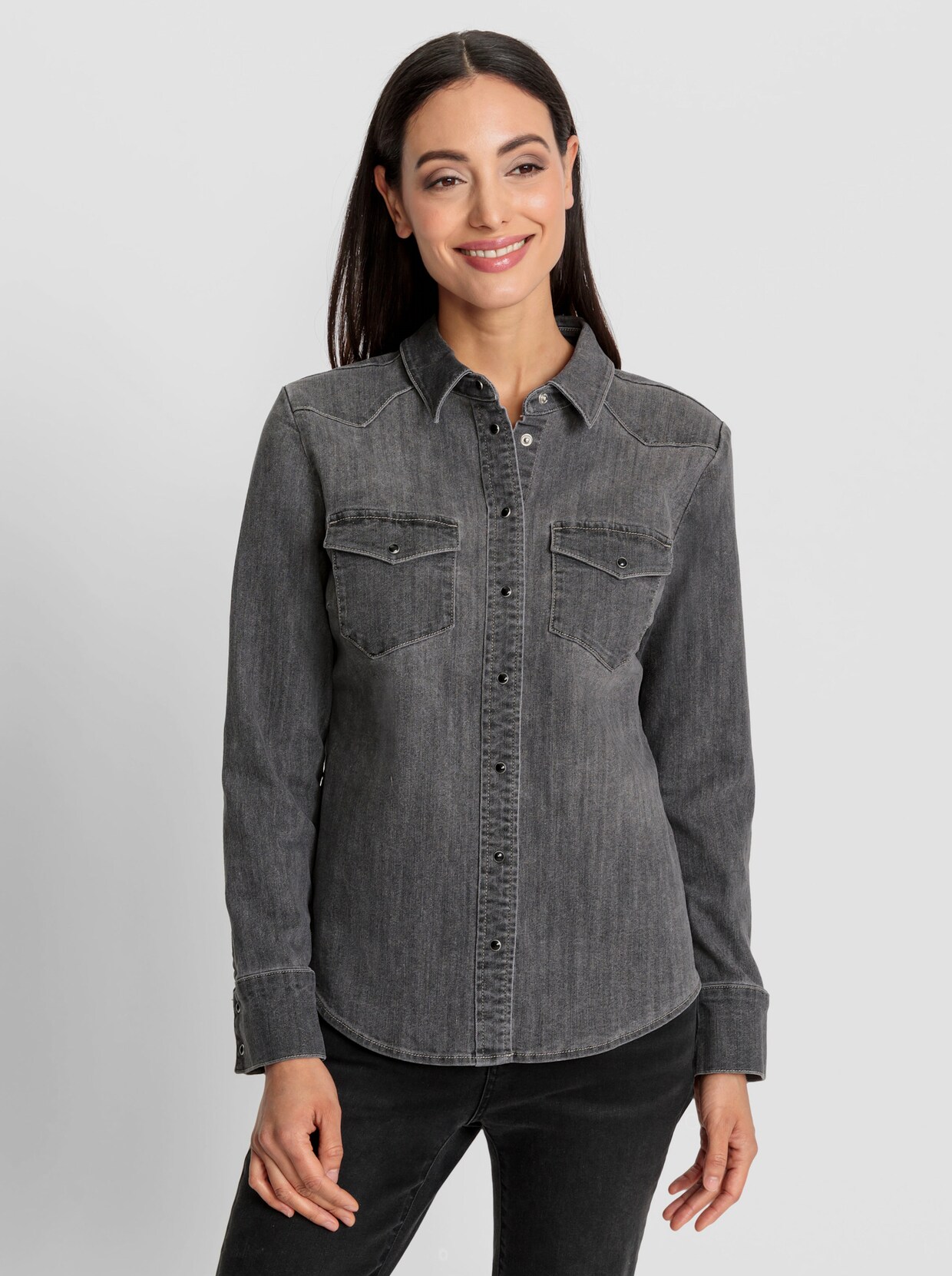 heine Jeansbluse - grey denim
