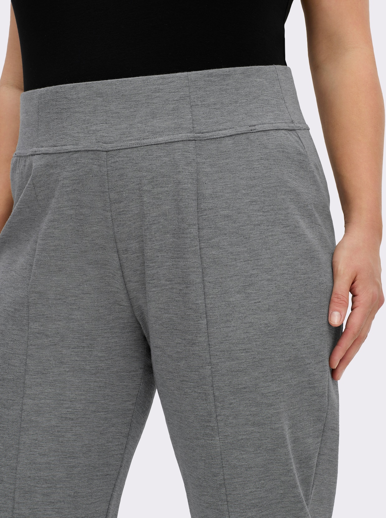 Schlupfhose in komfortabler Romanit-Qualität - steingrau-meliert