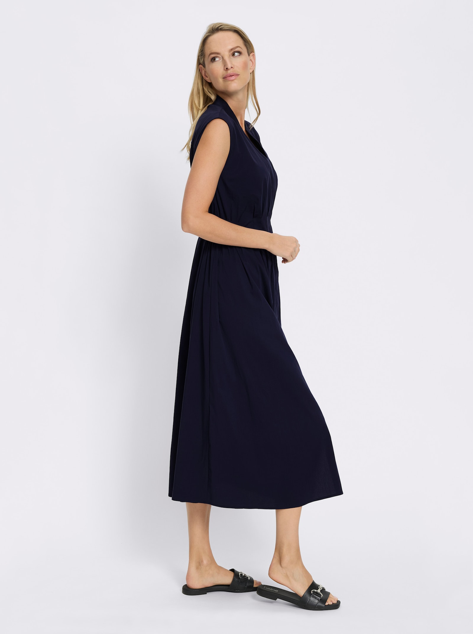 heine Robe tissée avec patte de boutonnage invisible - marine