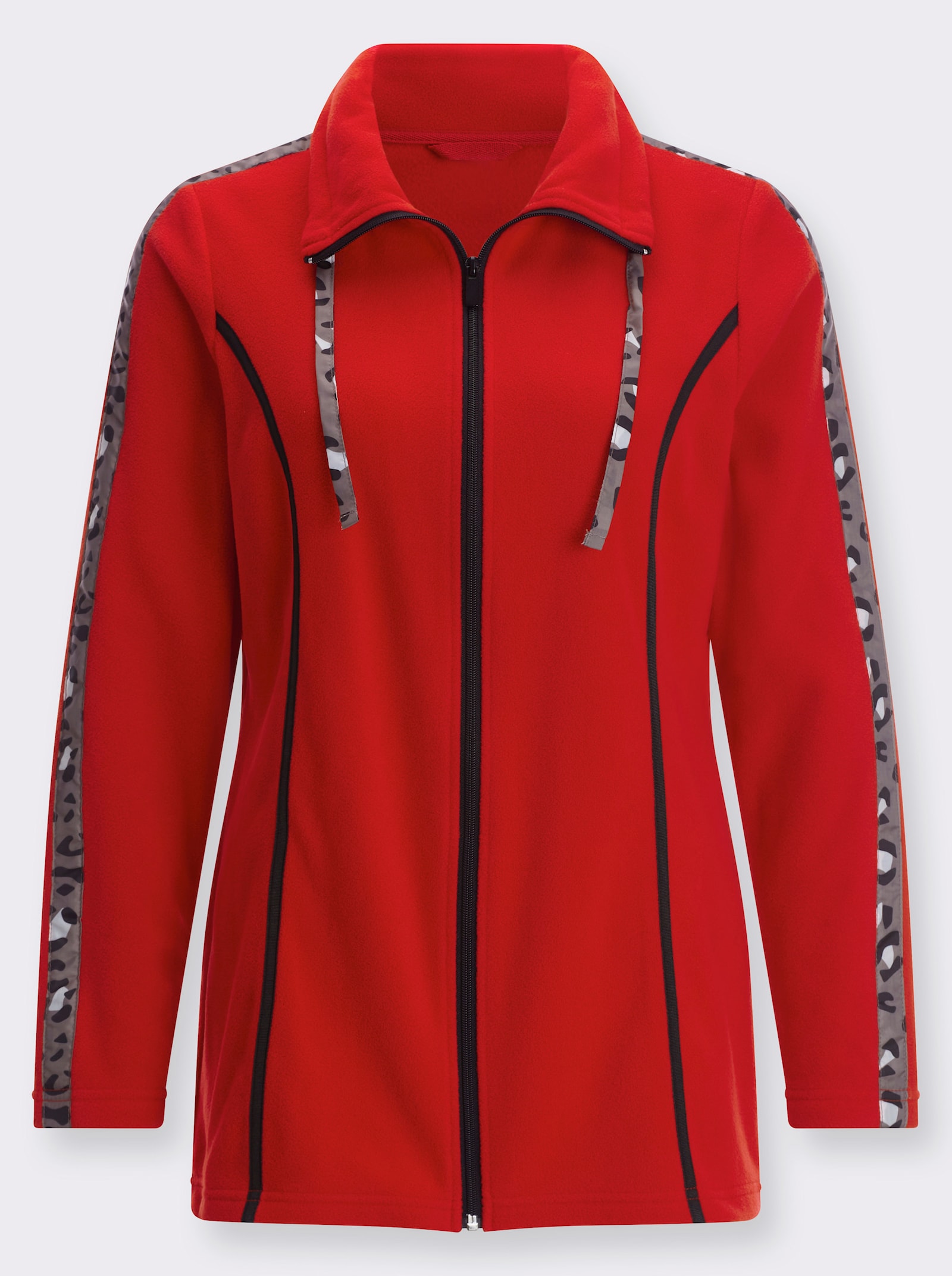 Fleecejacke in Longform - rot