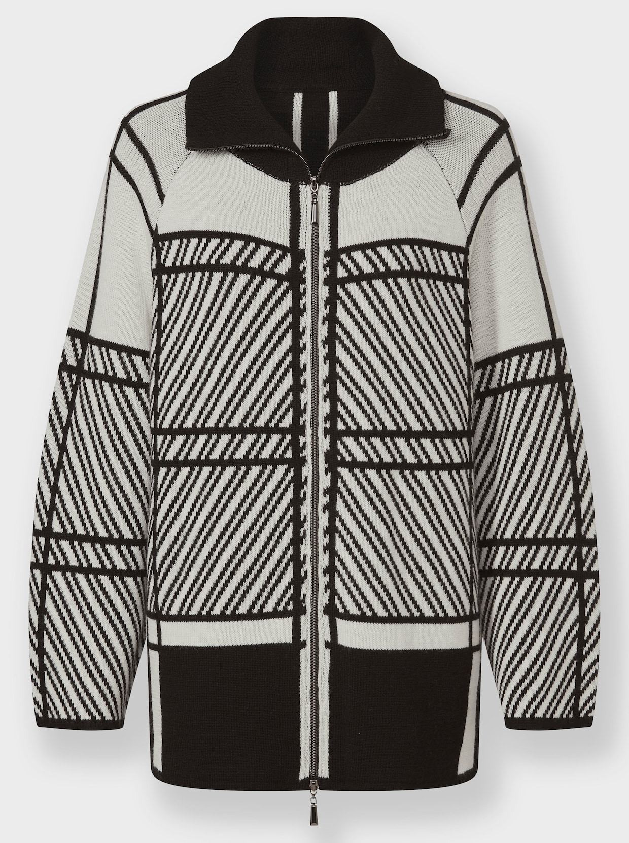 heine Vest - zwart/ecru gedessineerd