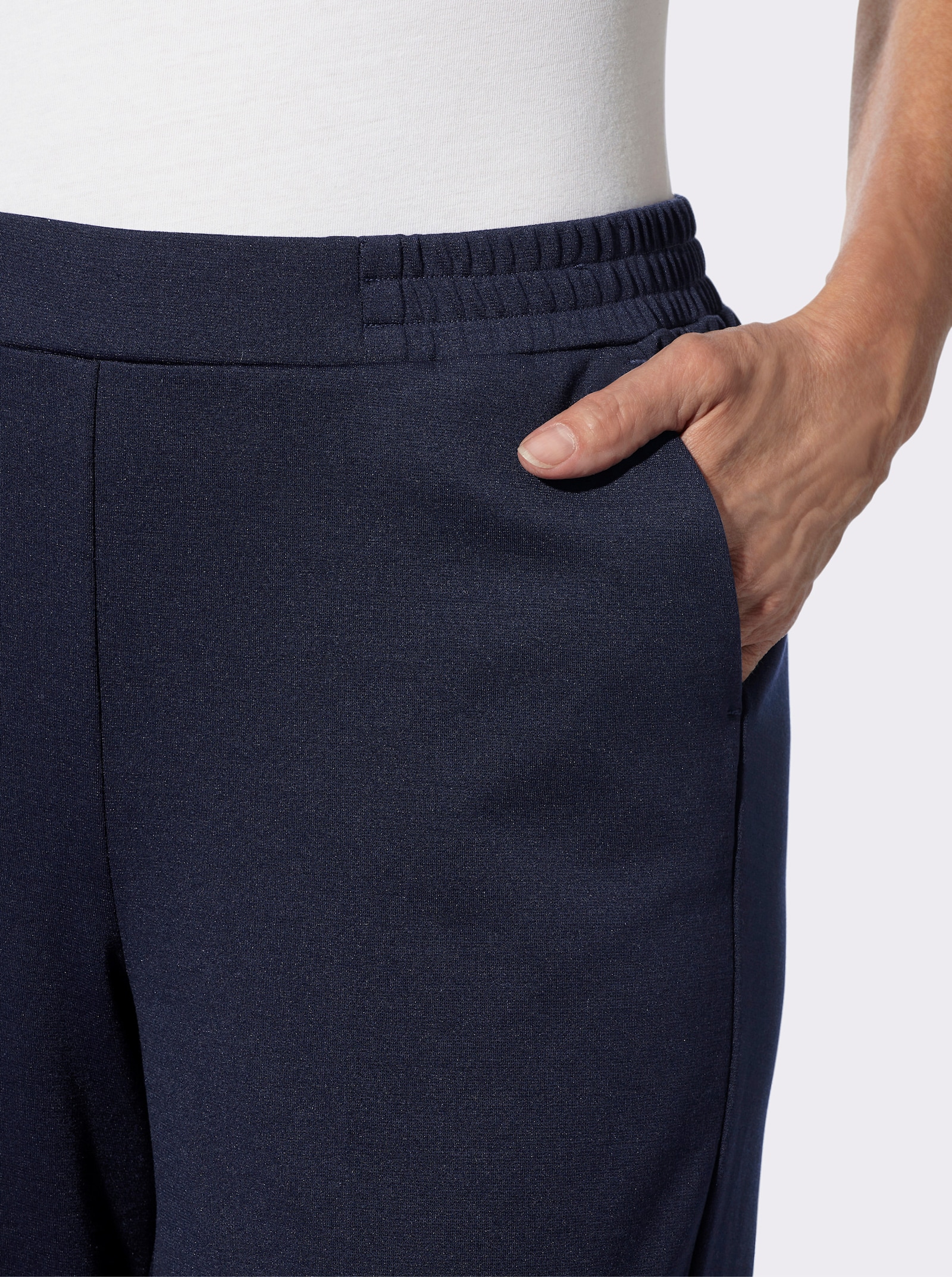 Bügelfaltenhose in Interlock-Qualität - marine