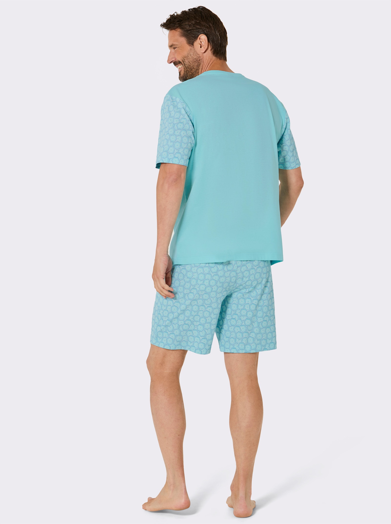 wäschepur men Shorty im Tupfendessin - aquapetrol-aquamarin-bedruckt