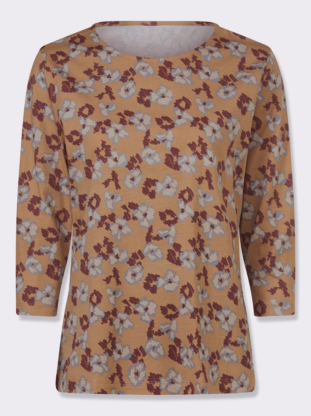 3/4-Arm-Shirt - camel-sesam-bedruckt