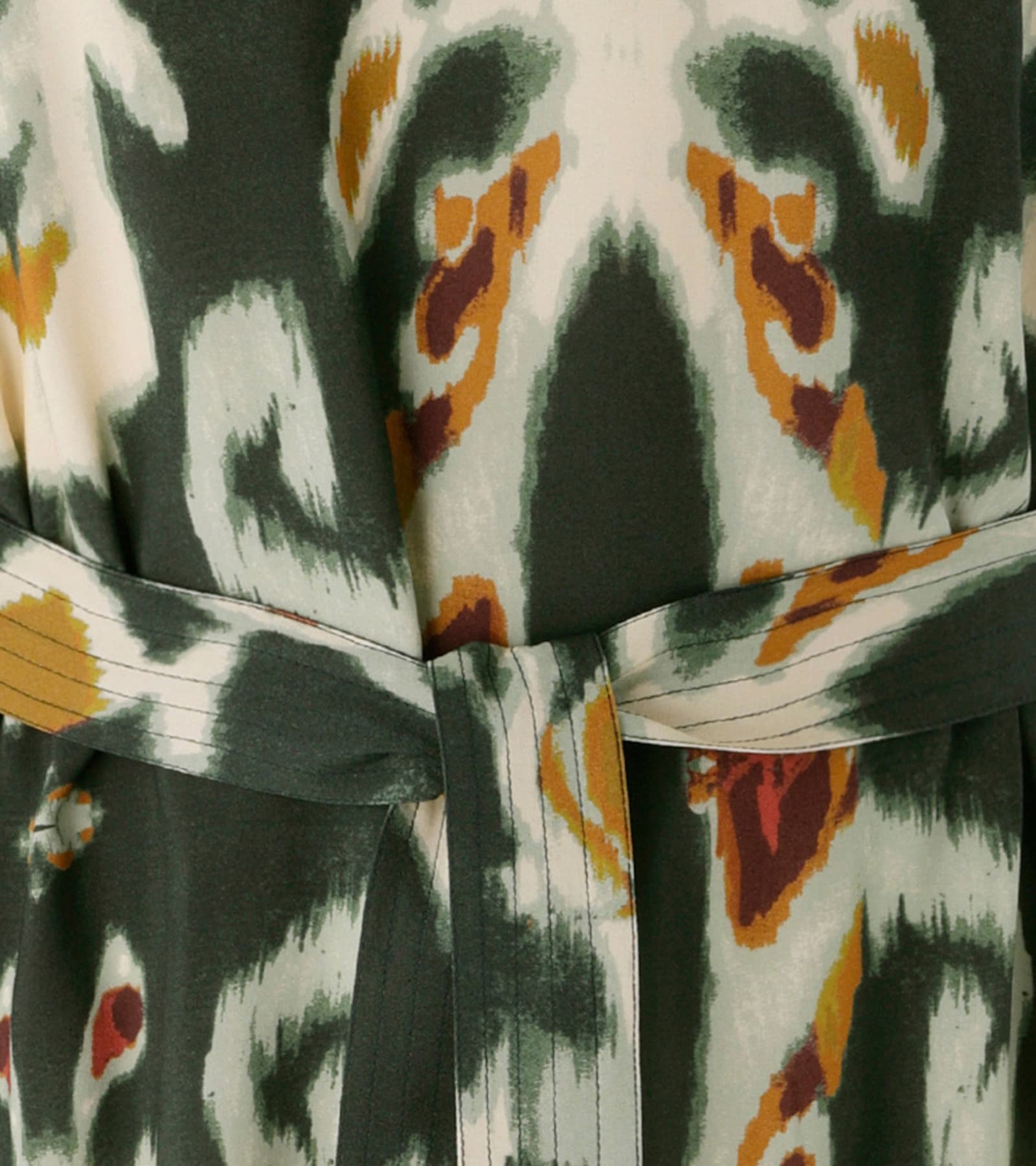 Aniston PLUS Blusenkleid - khaki-weiß-bordeaux-senf