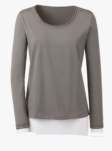 Rundhalsshirt - taupe