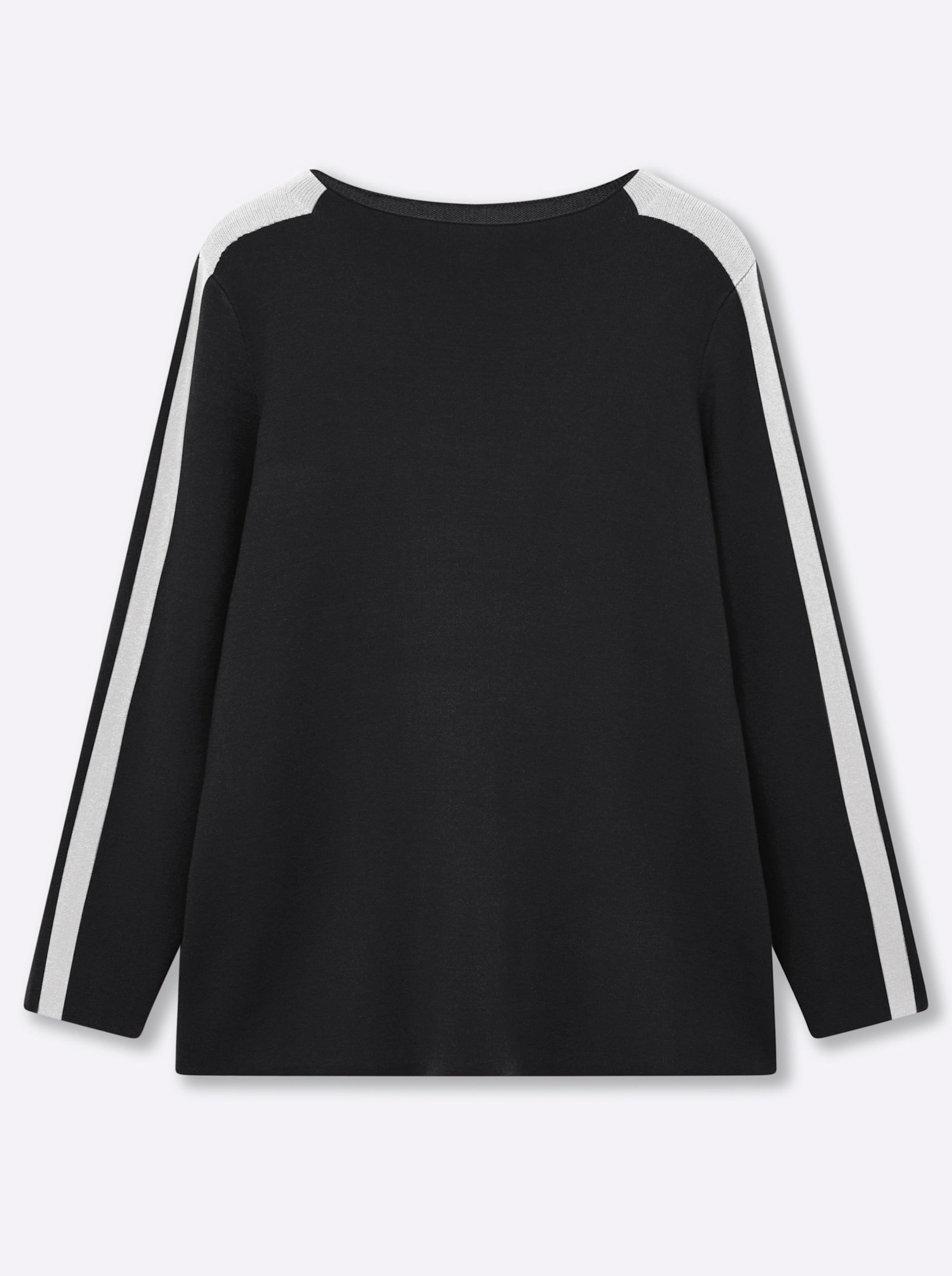 Sheego Damen Schwarz-Ecru Strickpullover - Bild 2