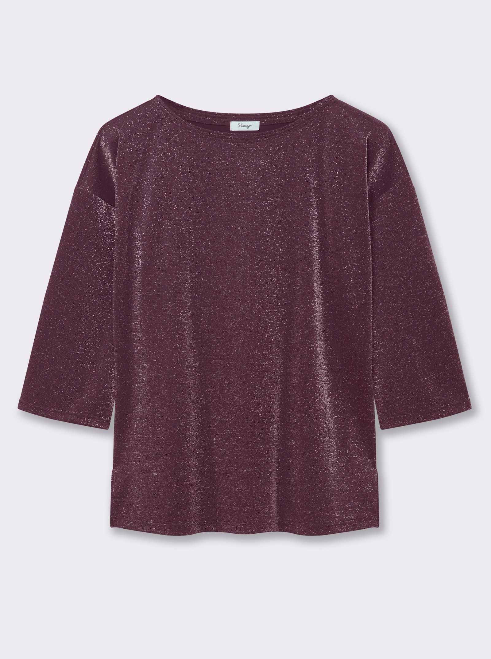sheego Sweatshirt aus Glitzergarn - burgund