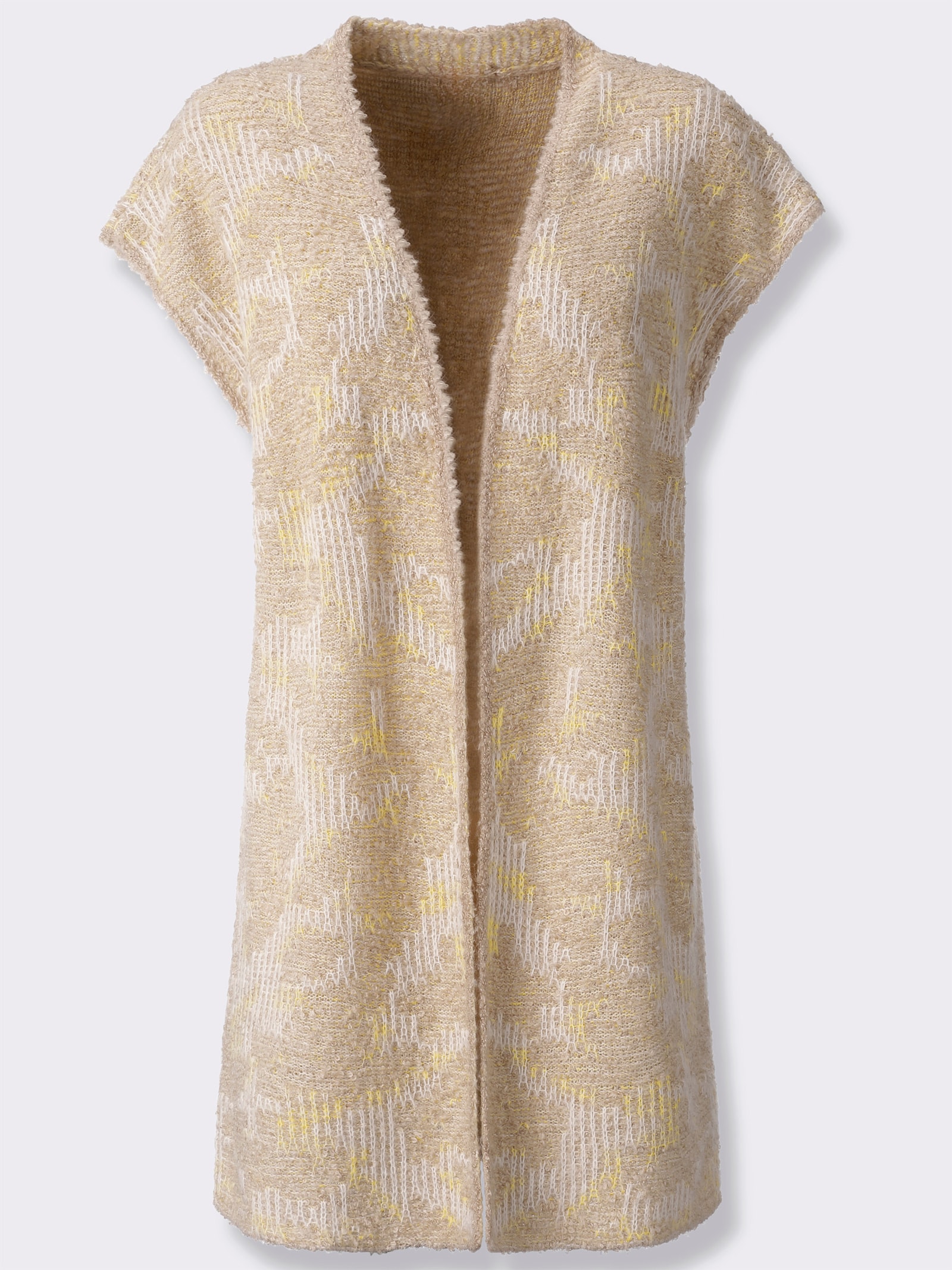 heine Strickweste - zitrone-champagner-gemustert