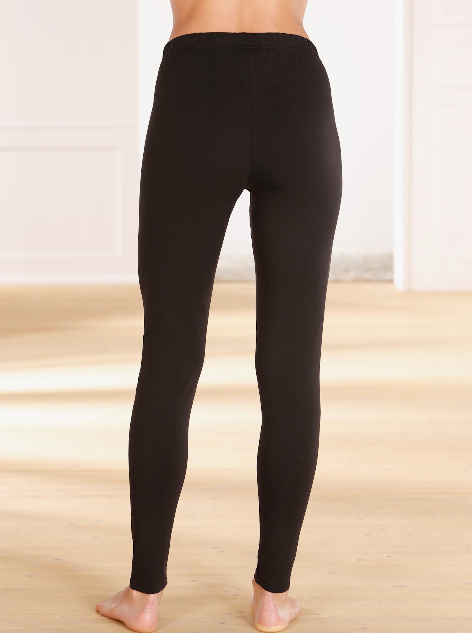 Leggings mit Rundum-Dehnbund - schwarz