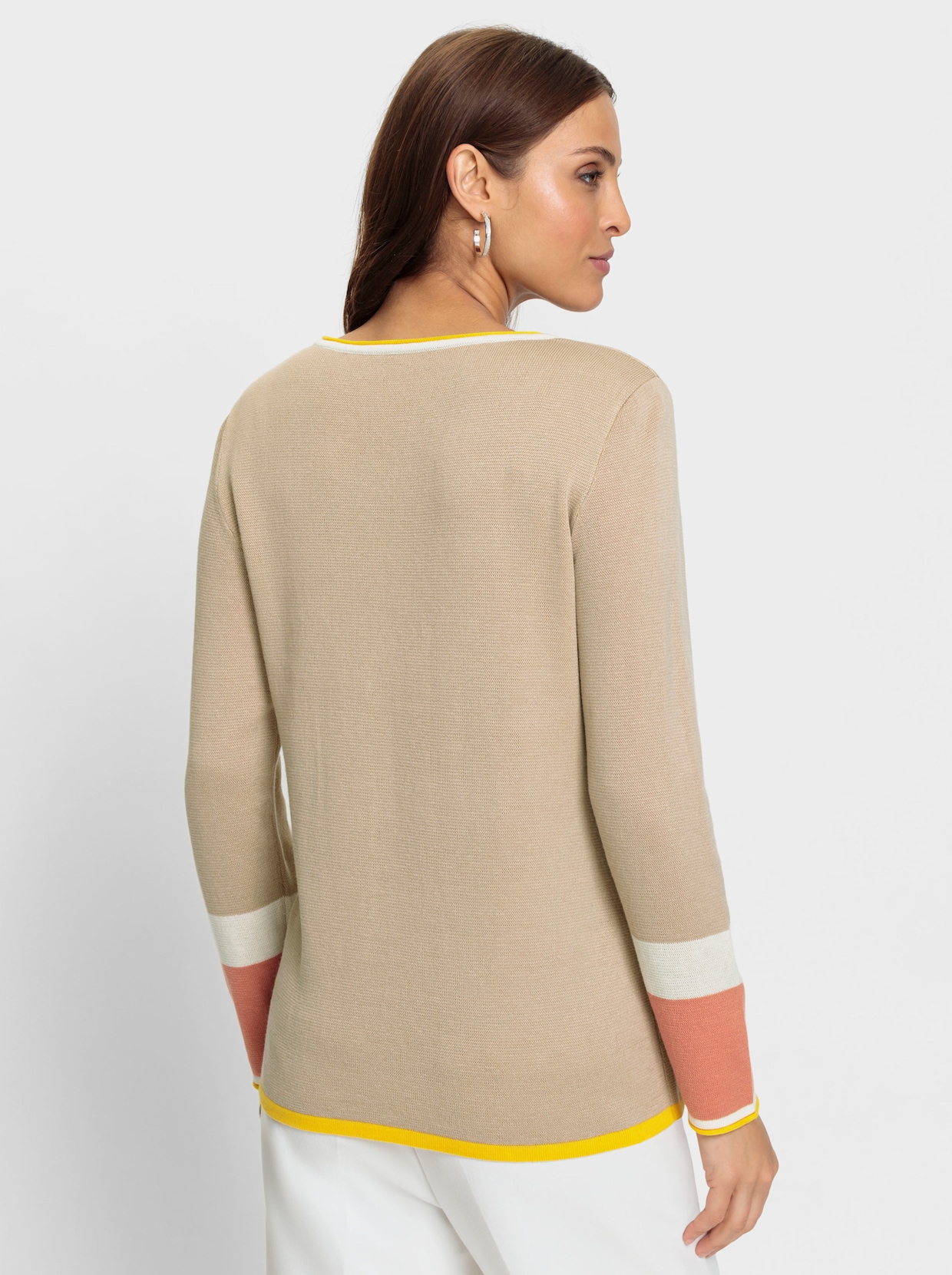 Pullover - beige-champagner-gemustert