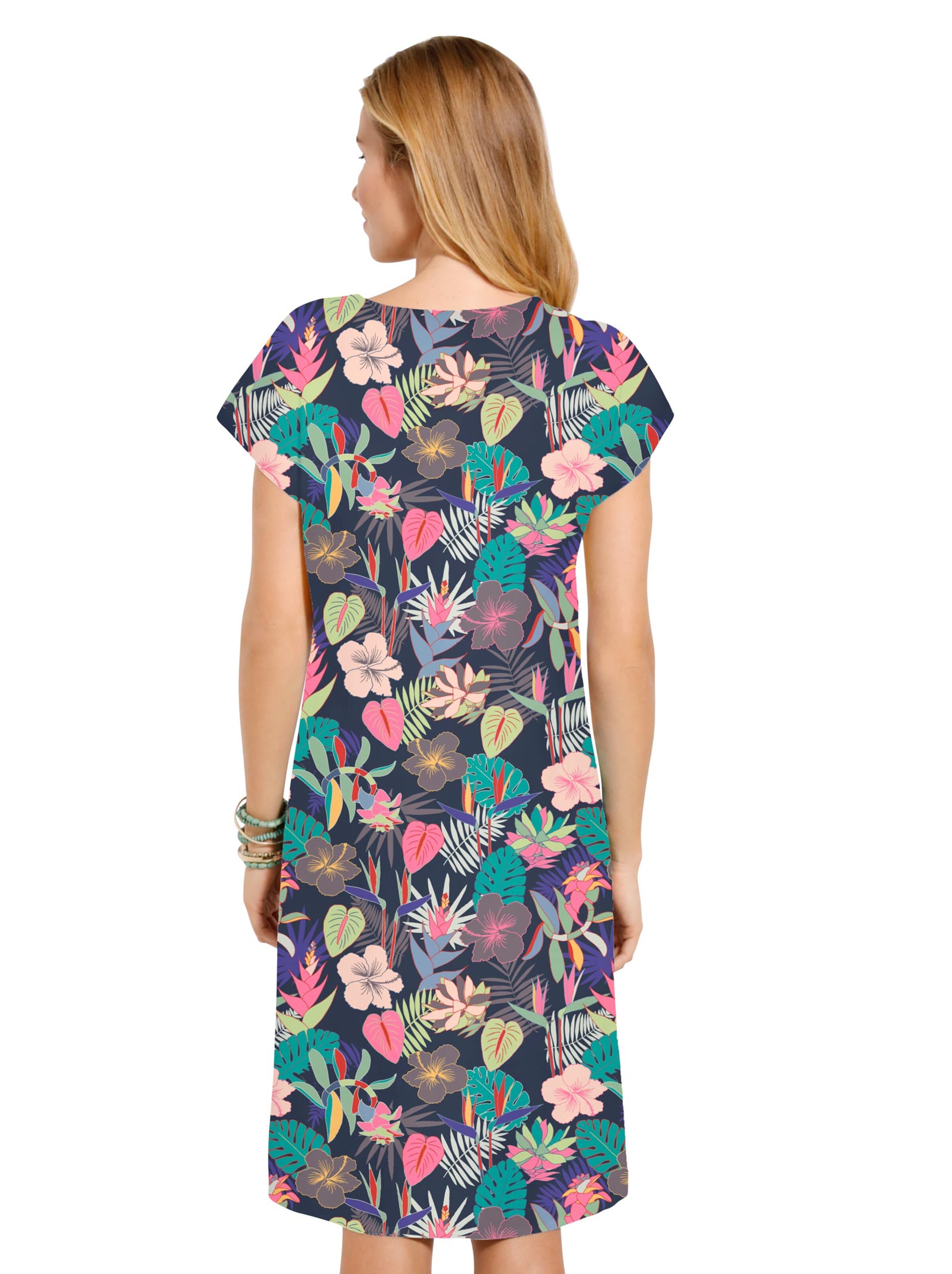 Jersey-Kleid - marine-bedruckt