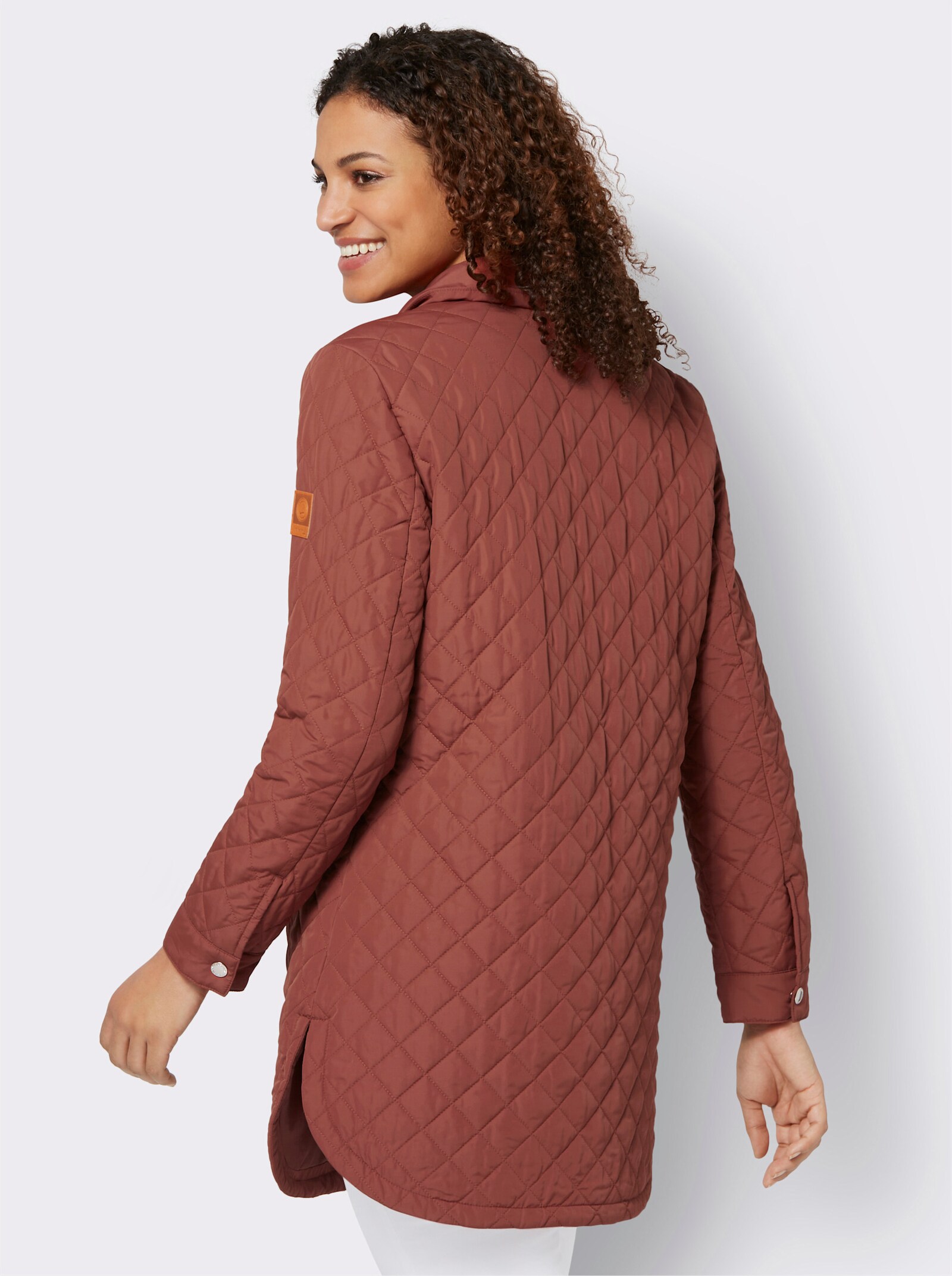 Tussenjack met drukknoopsluiting - roodbruin